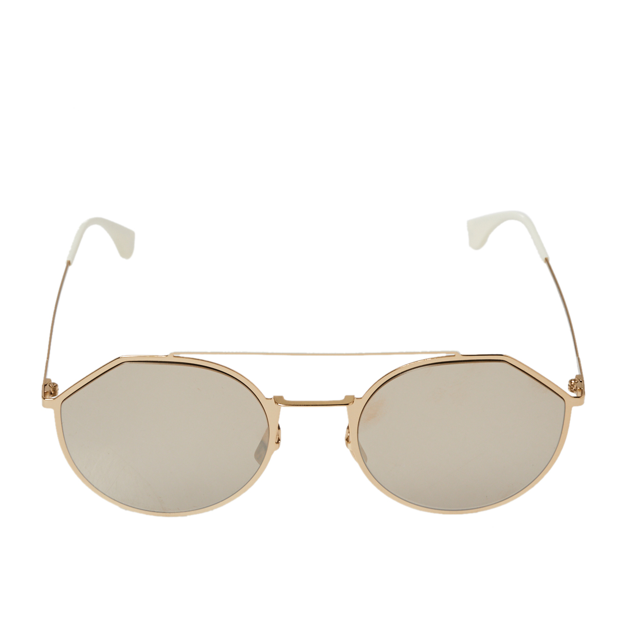 

Fendi Gold Tone/Brown FF M0021/S Rounded Aviator Sunglasses