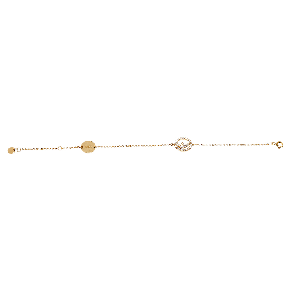 

Fendi F is Fendi Crystal Gold Tone Bracelet