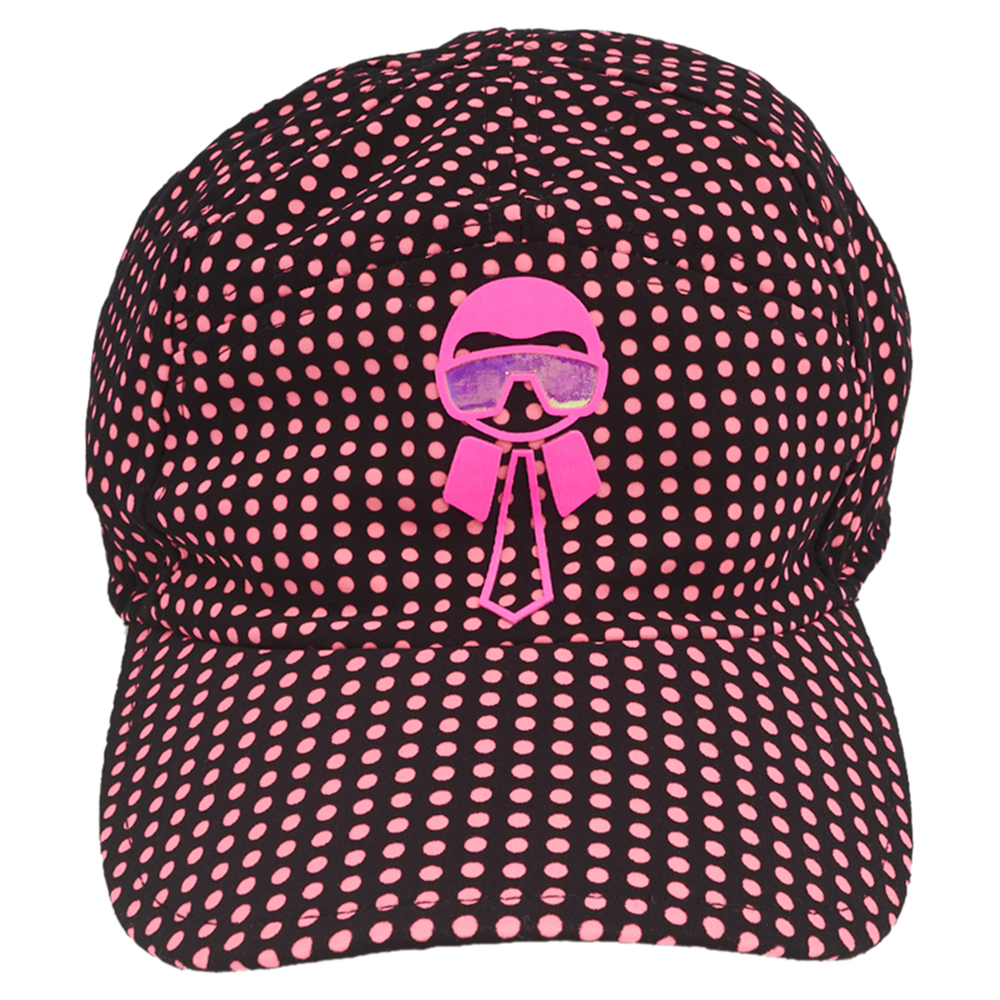 

Fendi Black & Pink Polka Dot Karlito Baseball Cap