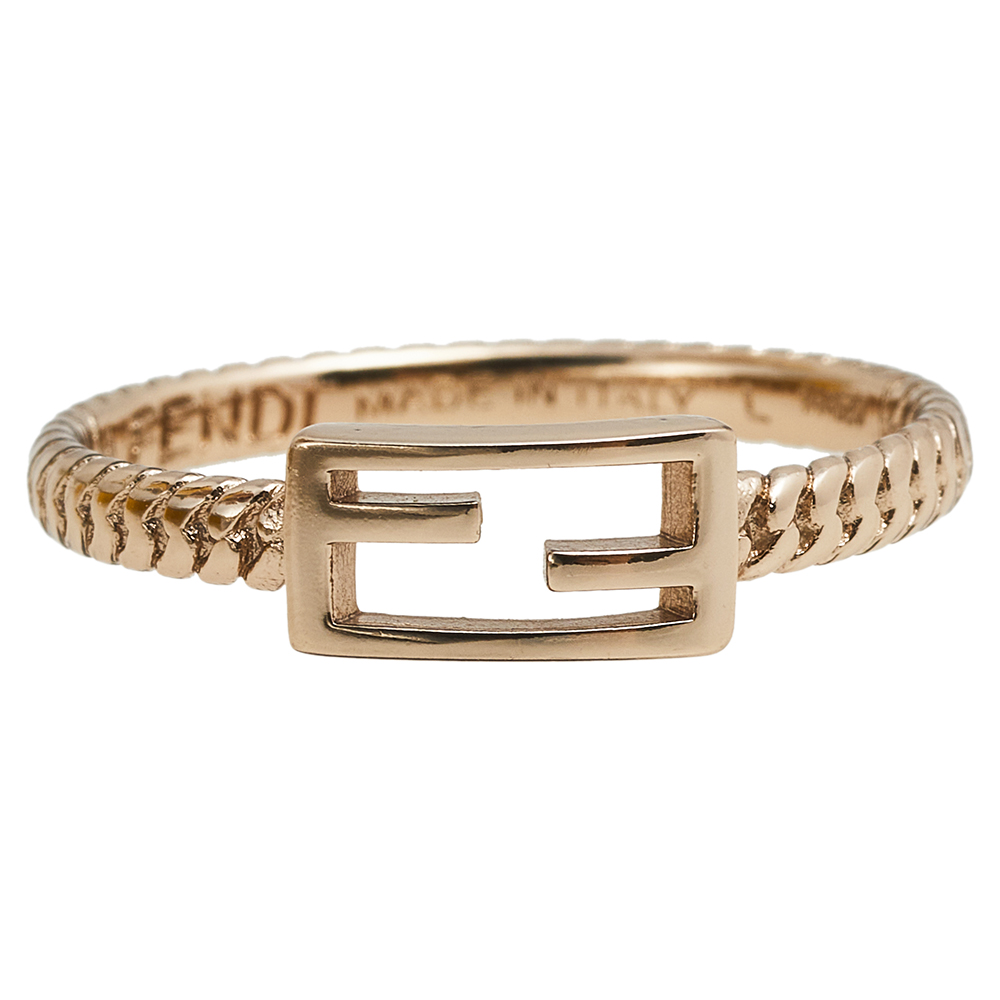 

Fendi Rose Gold Tone Baguette Ring