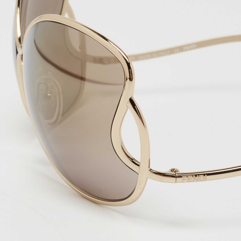 

Fendi Pale Gold/Brown FS5178 Oversized Butterfly Sunglasses