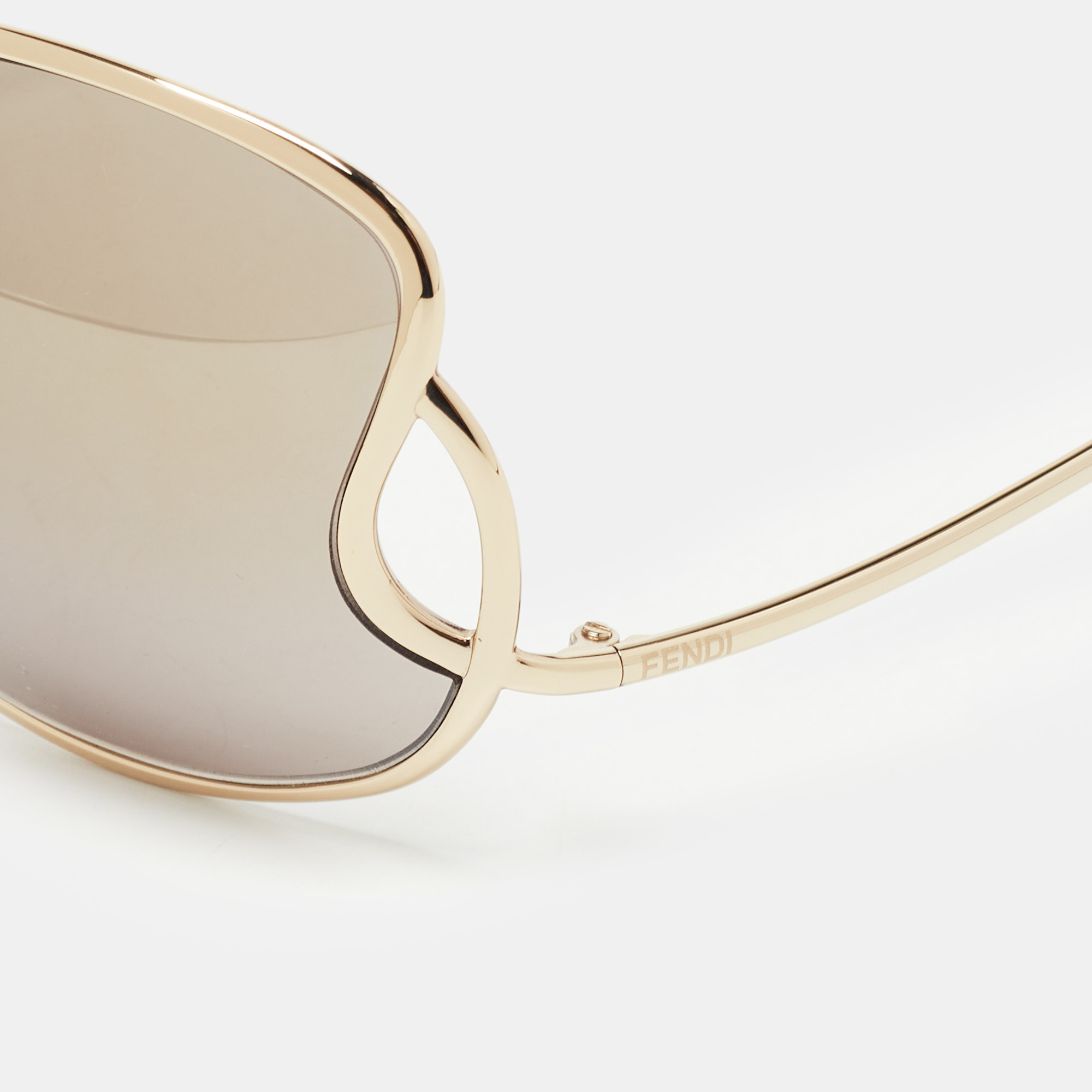 

Fendi Pale Gold/Grey FS5178 Oversized Butterfly Sunglasses