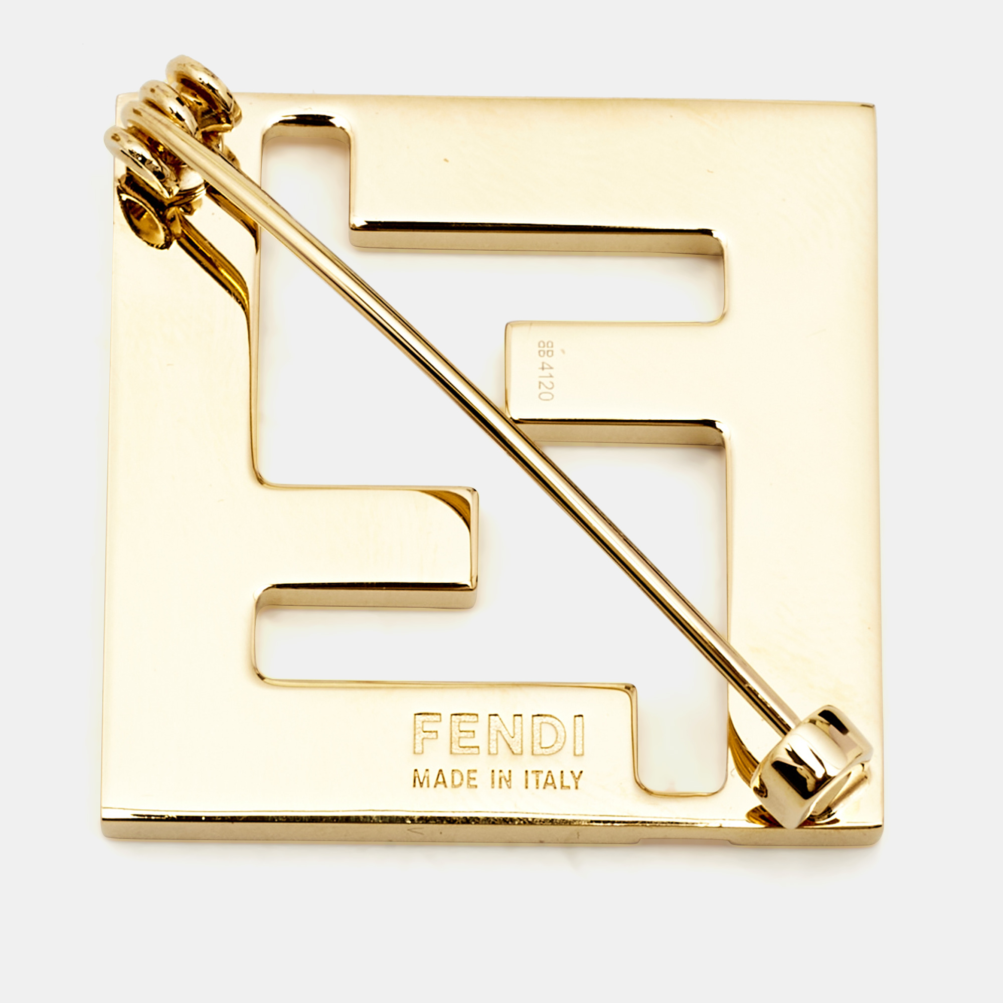 

Fendi Forever White Enamel Gold Tone Brooch