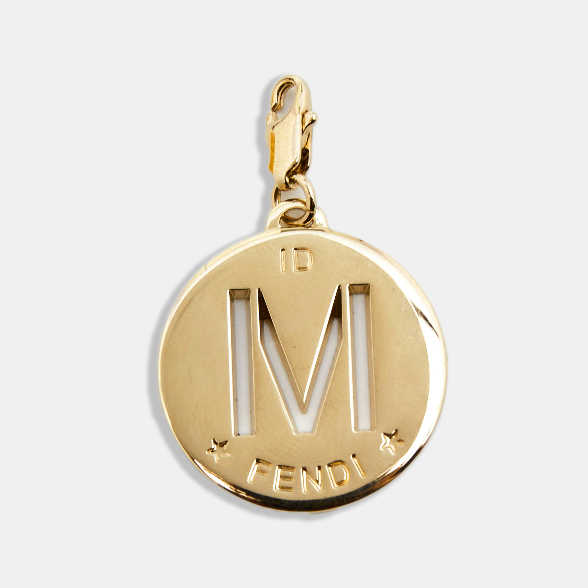 

Fendi Identification Letter 'M' Gold Tone Charm/Pendant