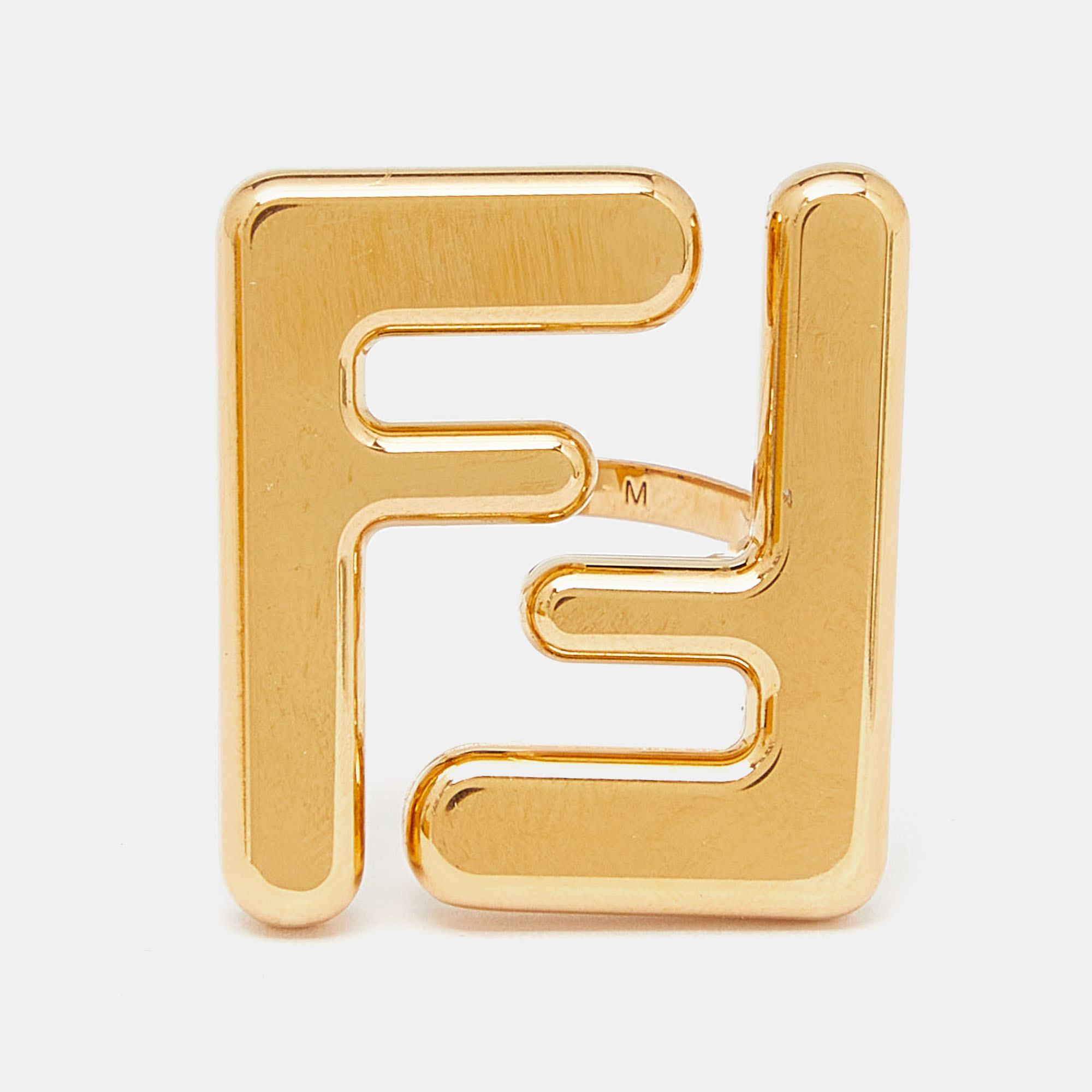 

Fendi FF Gold Tone Ring Size