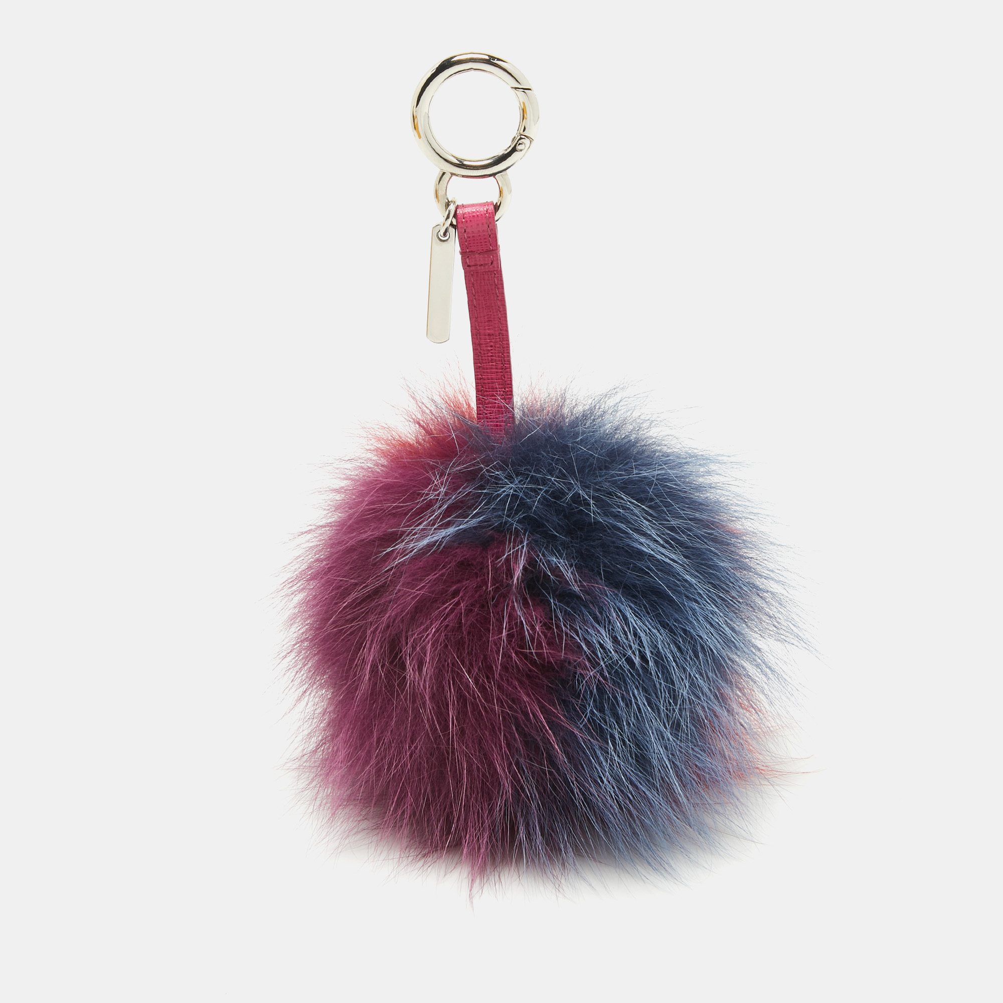 Pre-owned Fendi Multicolor Fox Fur Pom Pom Bag Charm