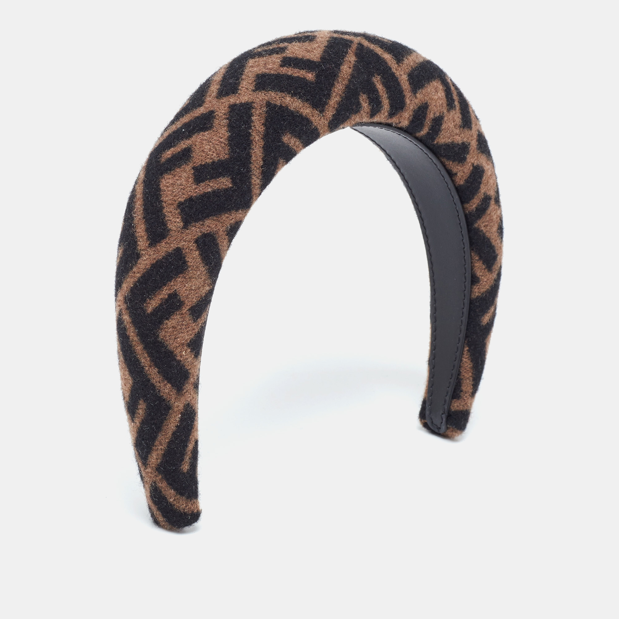 Pre-owned Fendi Brown Zucca Wool & Cashmere Headband