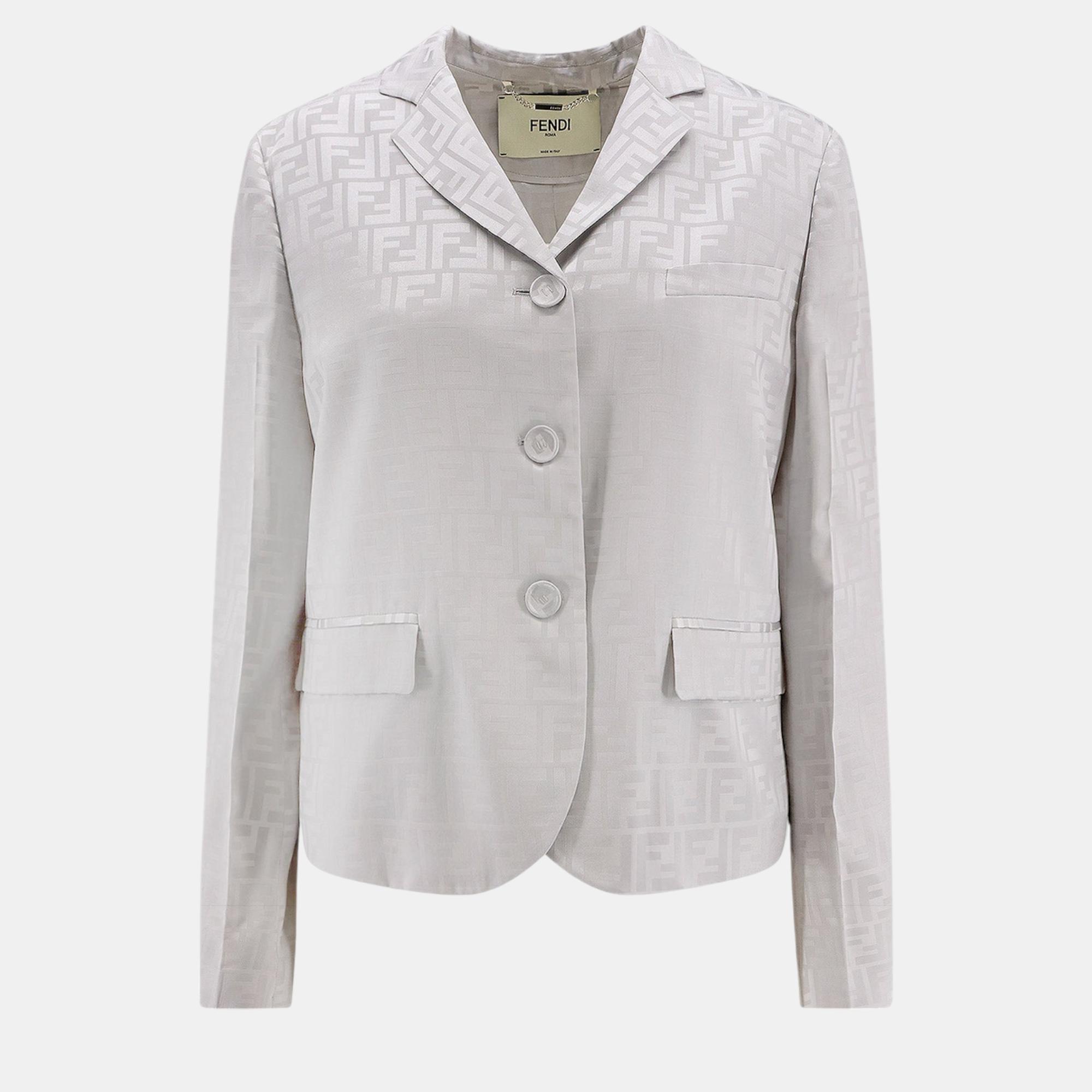 

Fendi Grey Ff Satin Blazer Blazer