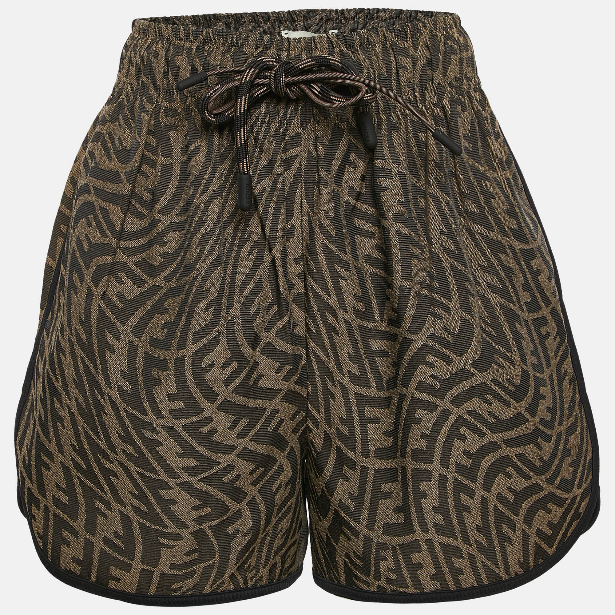 

Fendi Tobacco Brown FF Vertigo Jacquard Shorts S