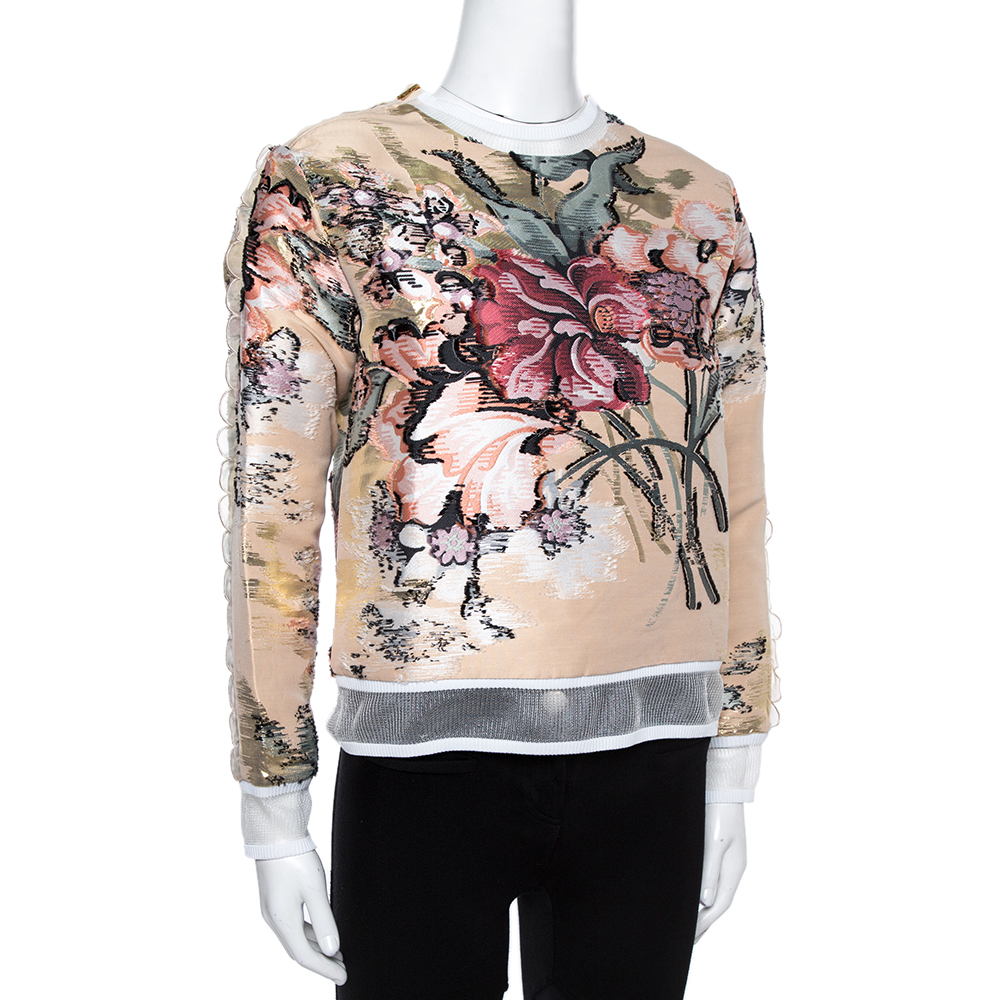 

Fendi Beige Cotton Blend Layered Floral Top