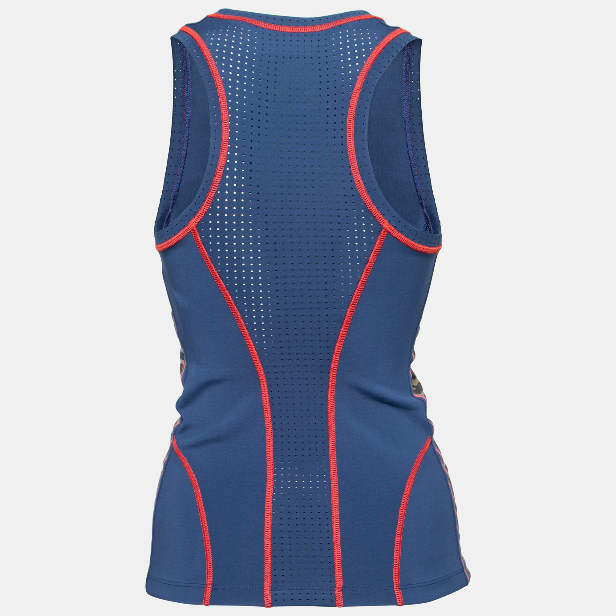 

Fendi Blue Synthetic Logo Printed Sleeveless Tank Top