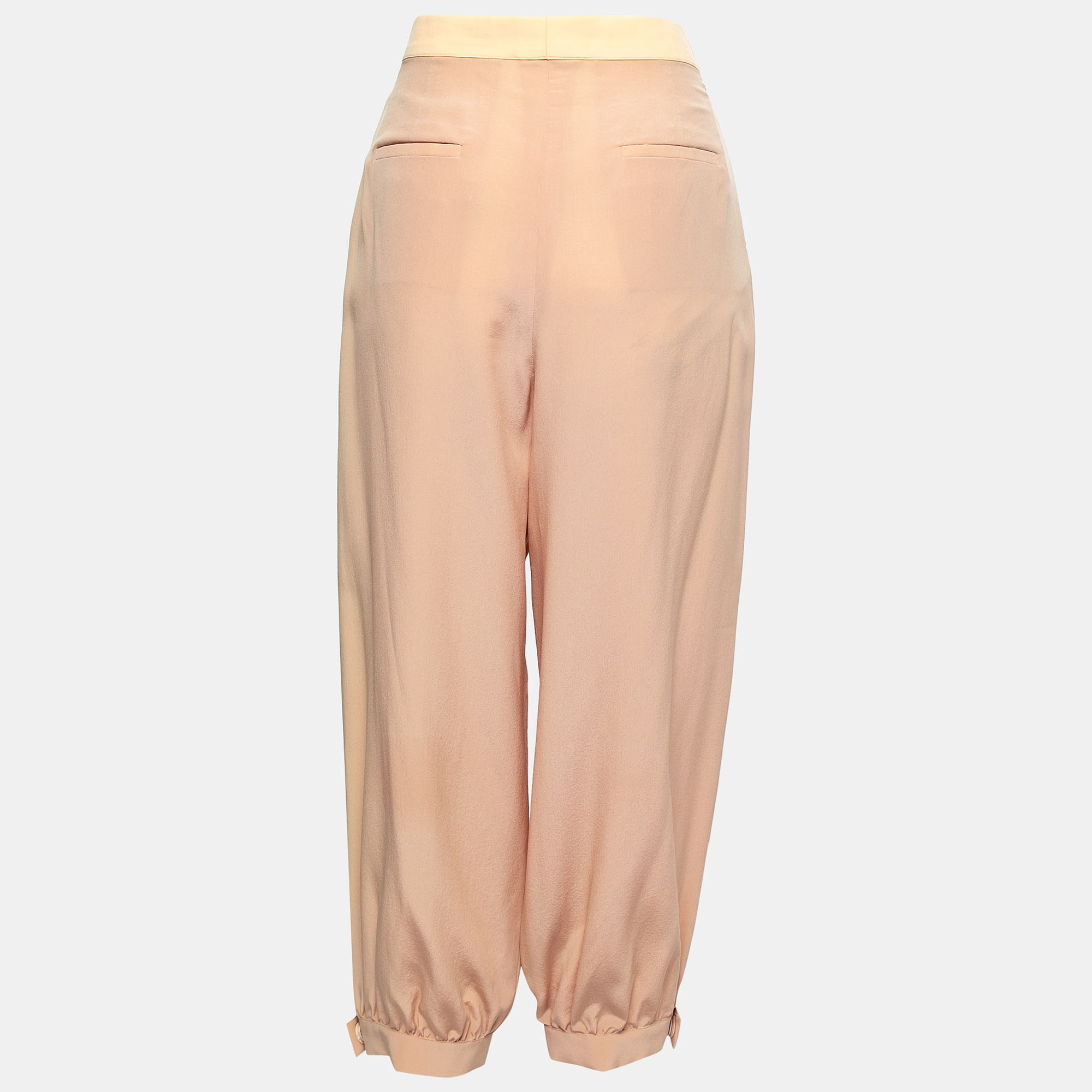 

Fendi Beige Silk Pleated Trousers