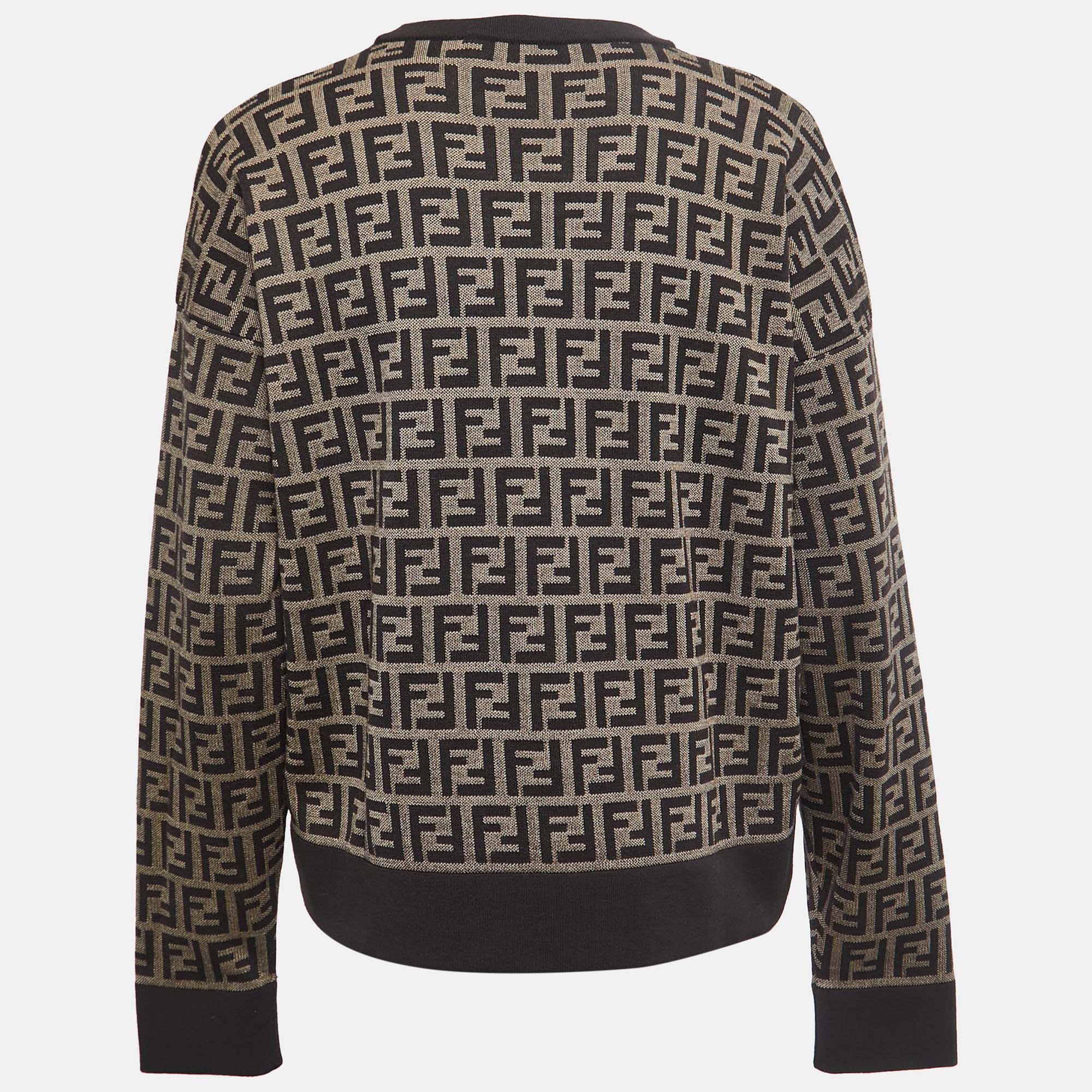 

Fendi X Versace Fendace Brown Logo Monogram & Studded Wool Knit Sweatshirt