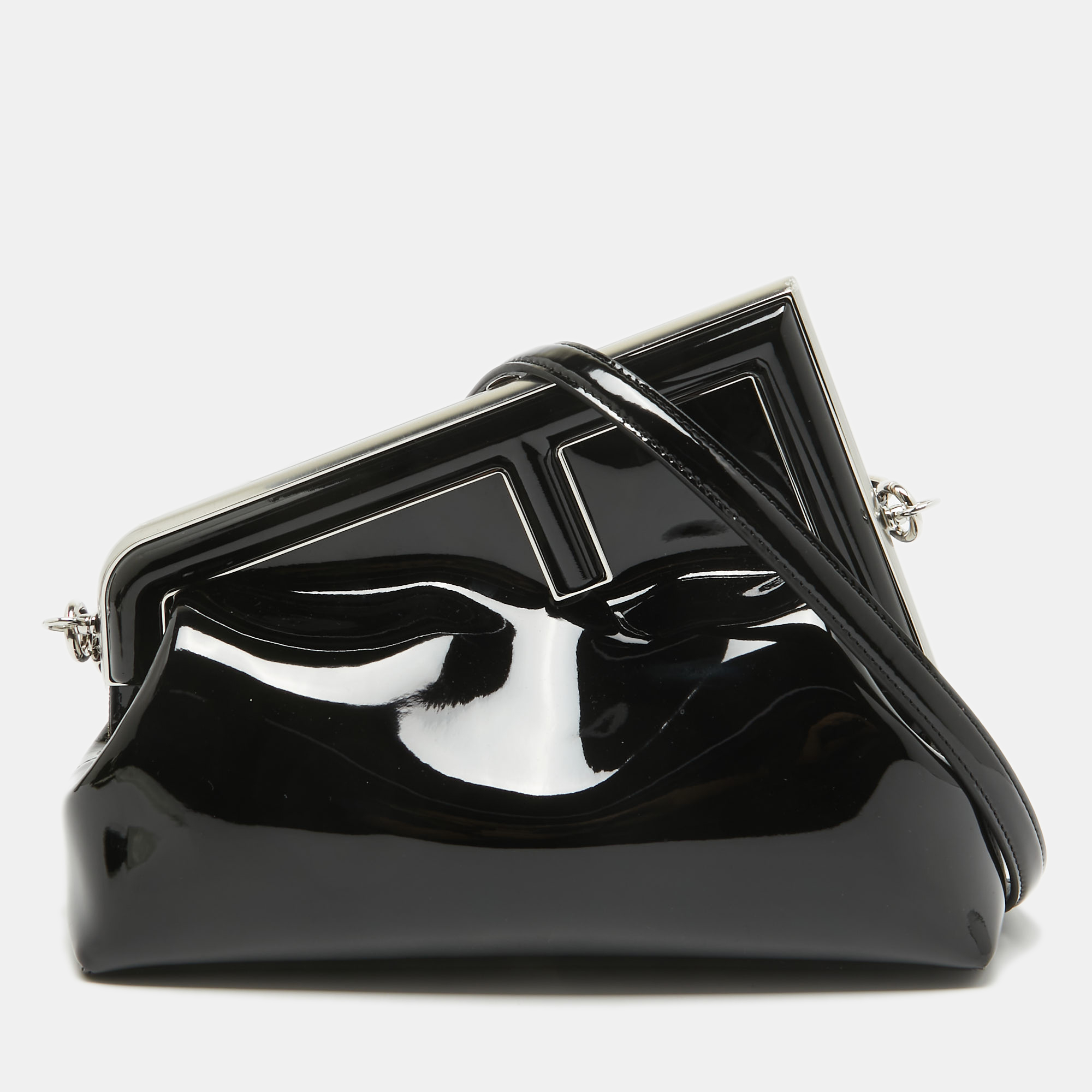 

Fendi Black Patent Leather Midi First Bag