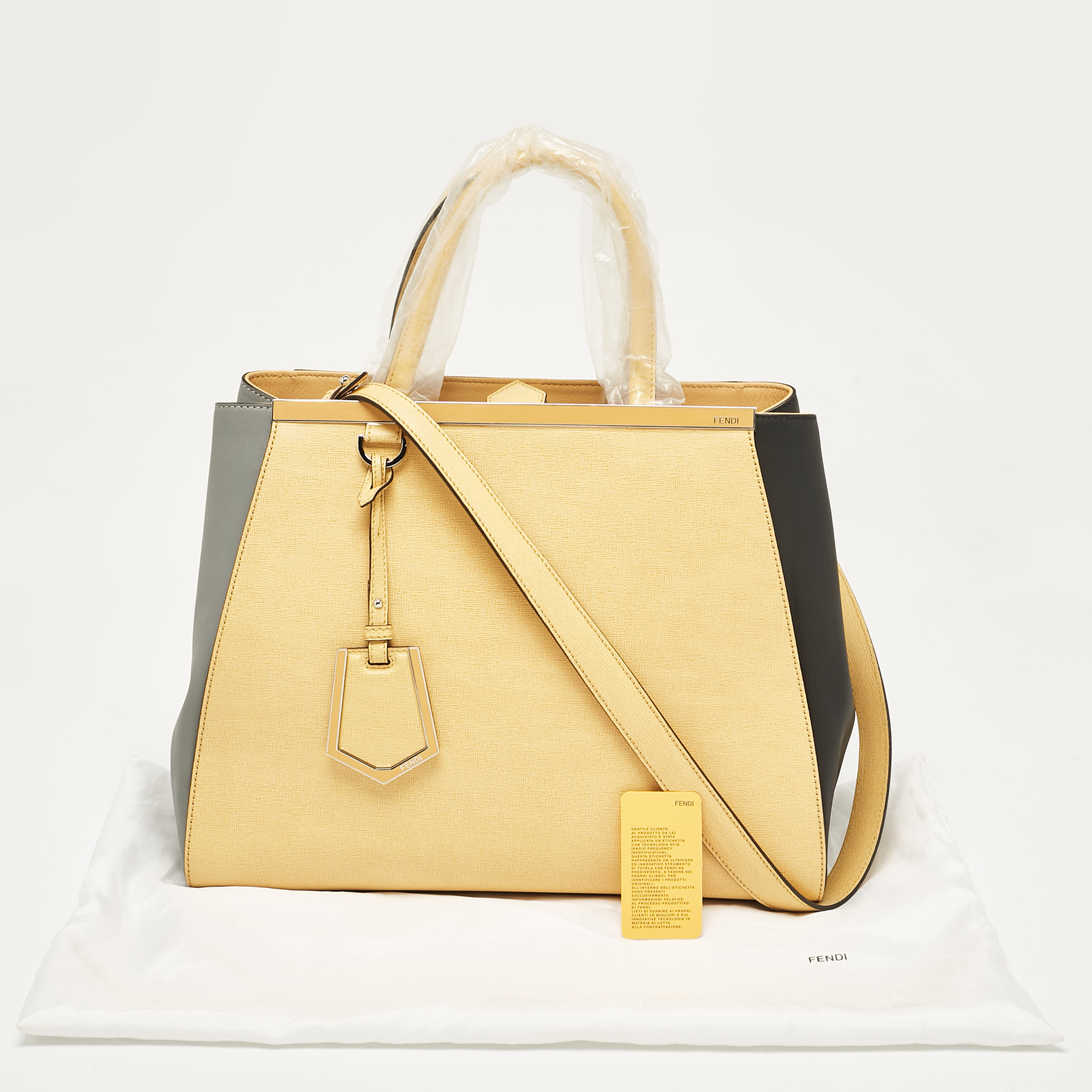 Fendi Tricolor Leather Medium 2Jours Tote 