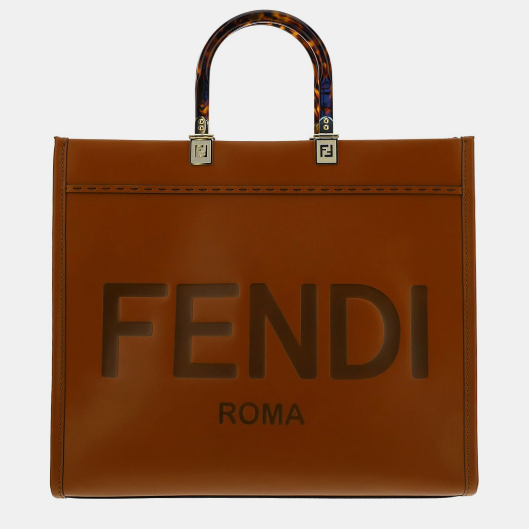 

Fendi Brown Calf Leather Sunshine Shopping Bag