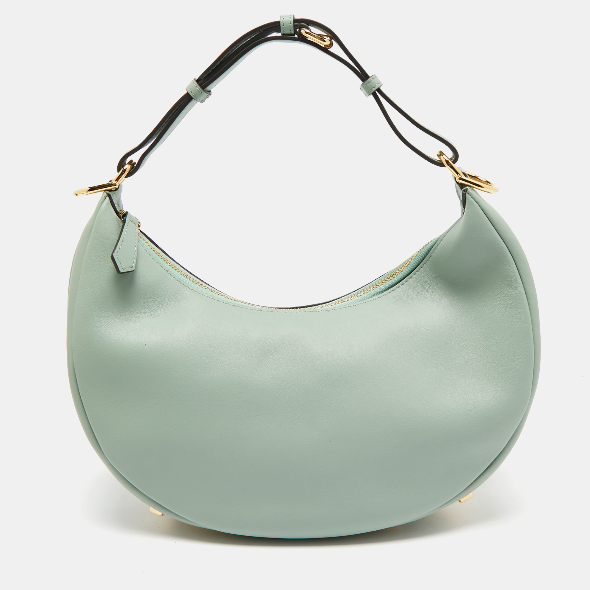 

Fendi Light Green Leather Small Fendigraphy Hobo