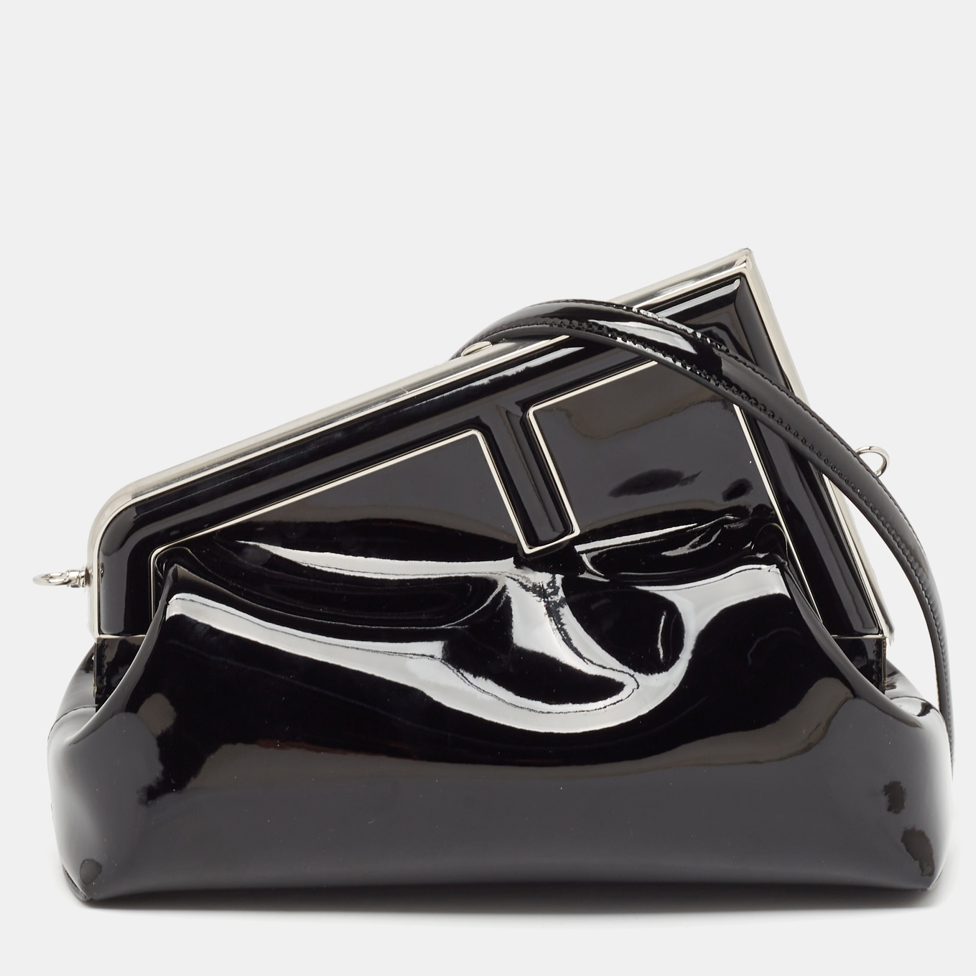 

Fendi Black Patent Leather Midi First Bag