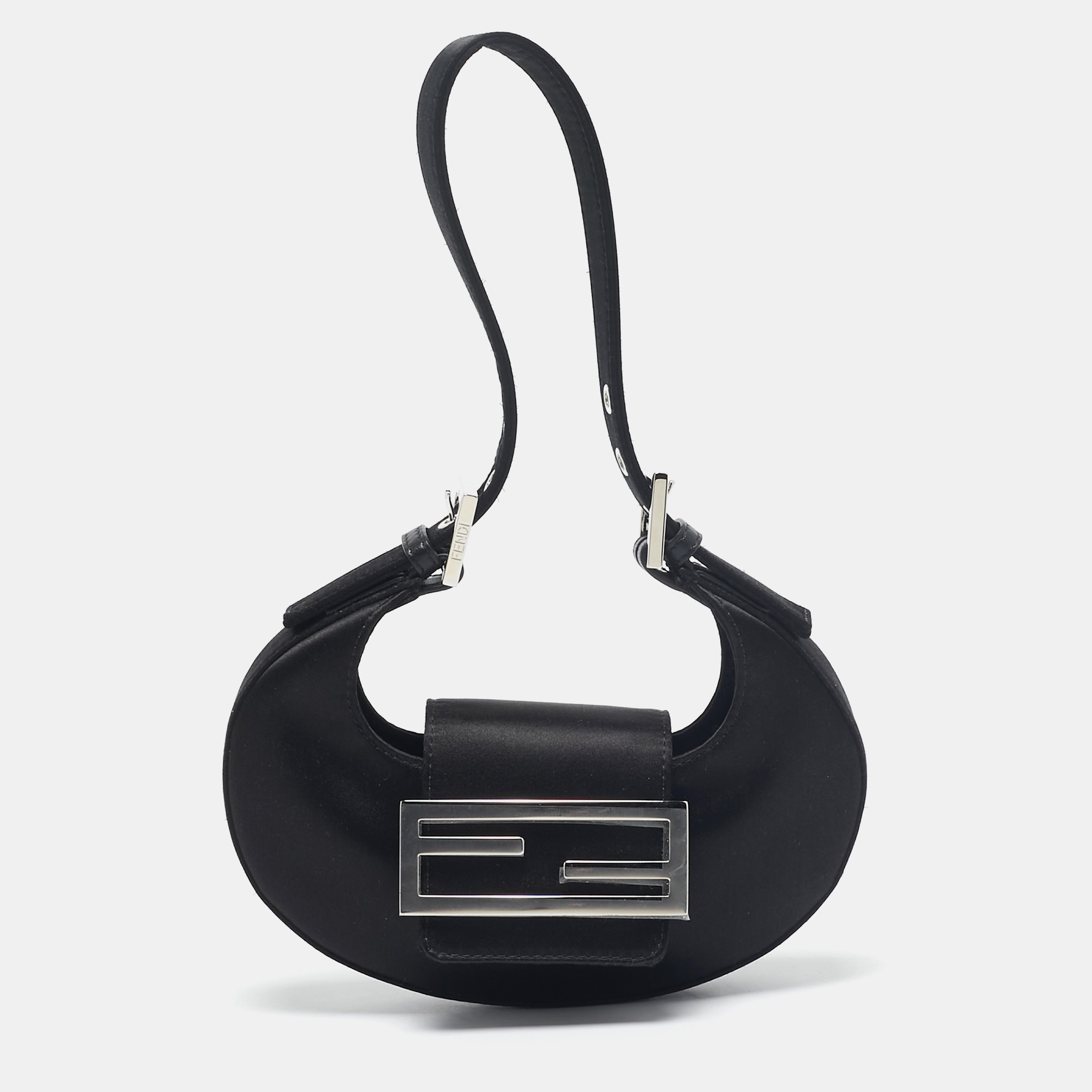 

Fendi Black Satin Mini Cookie Hobo