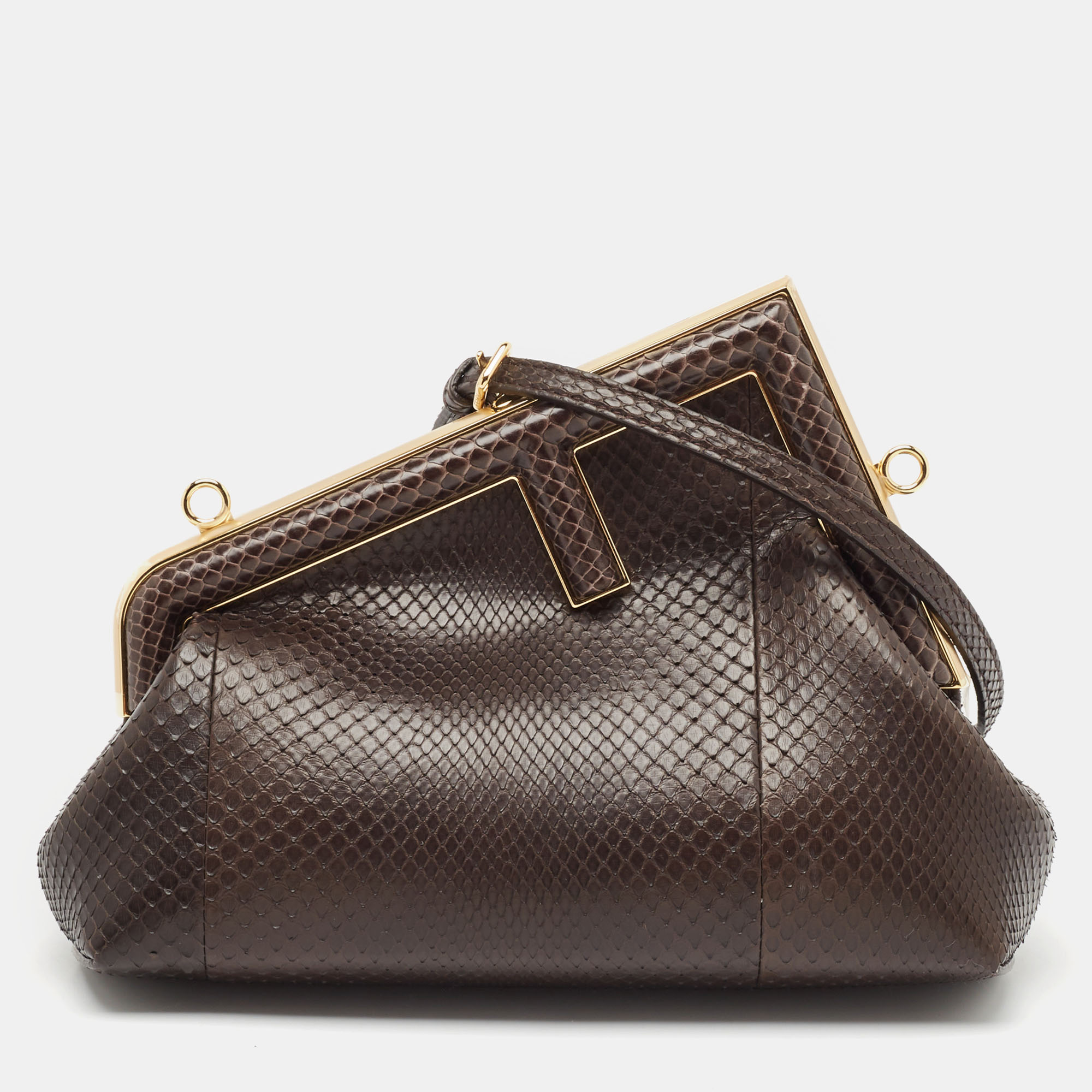 

Fendi Brown Python Small Fendi First Clutch