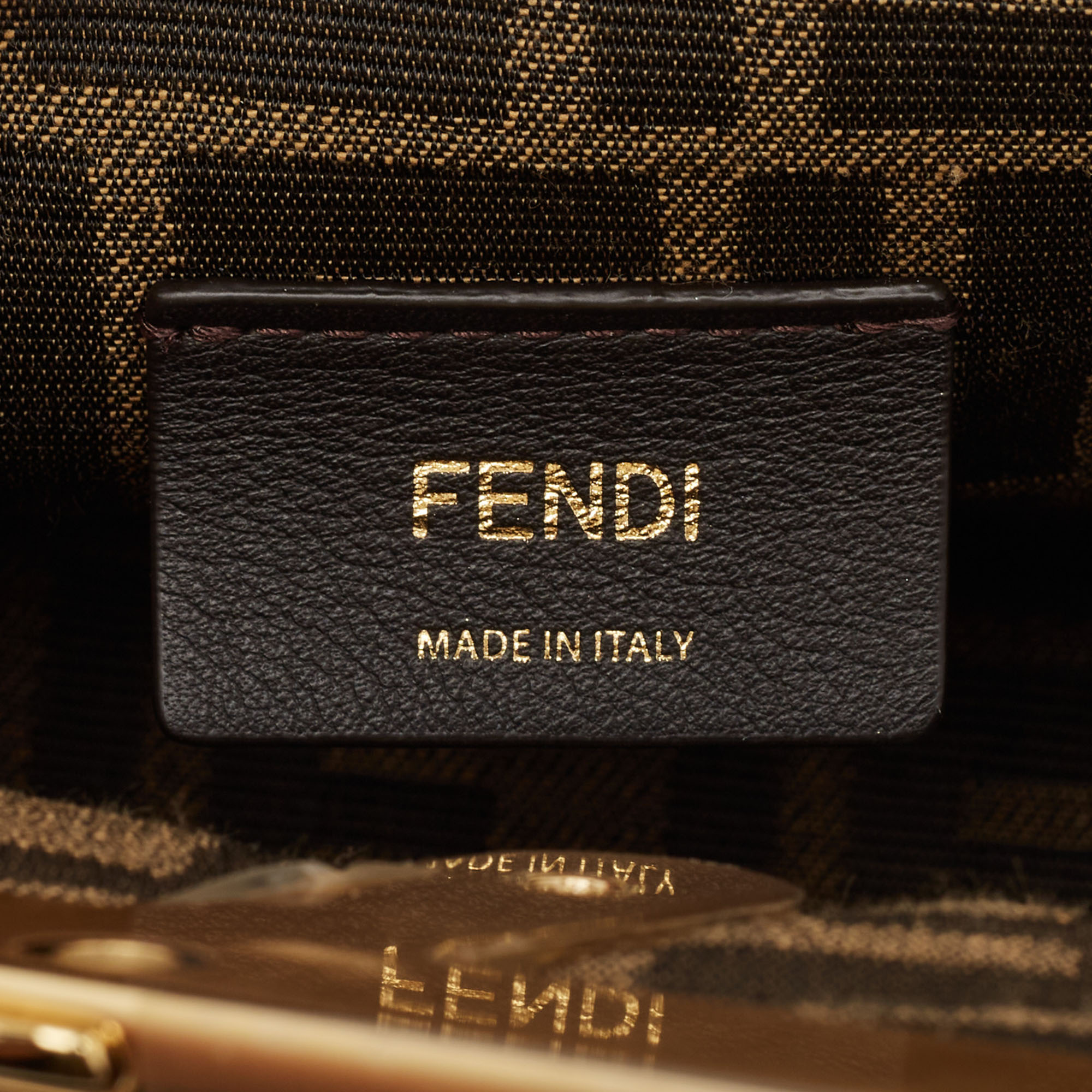 Fendi Brown Python Small Fendi First Clutch 