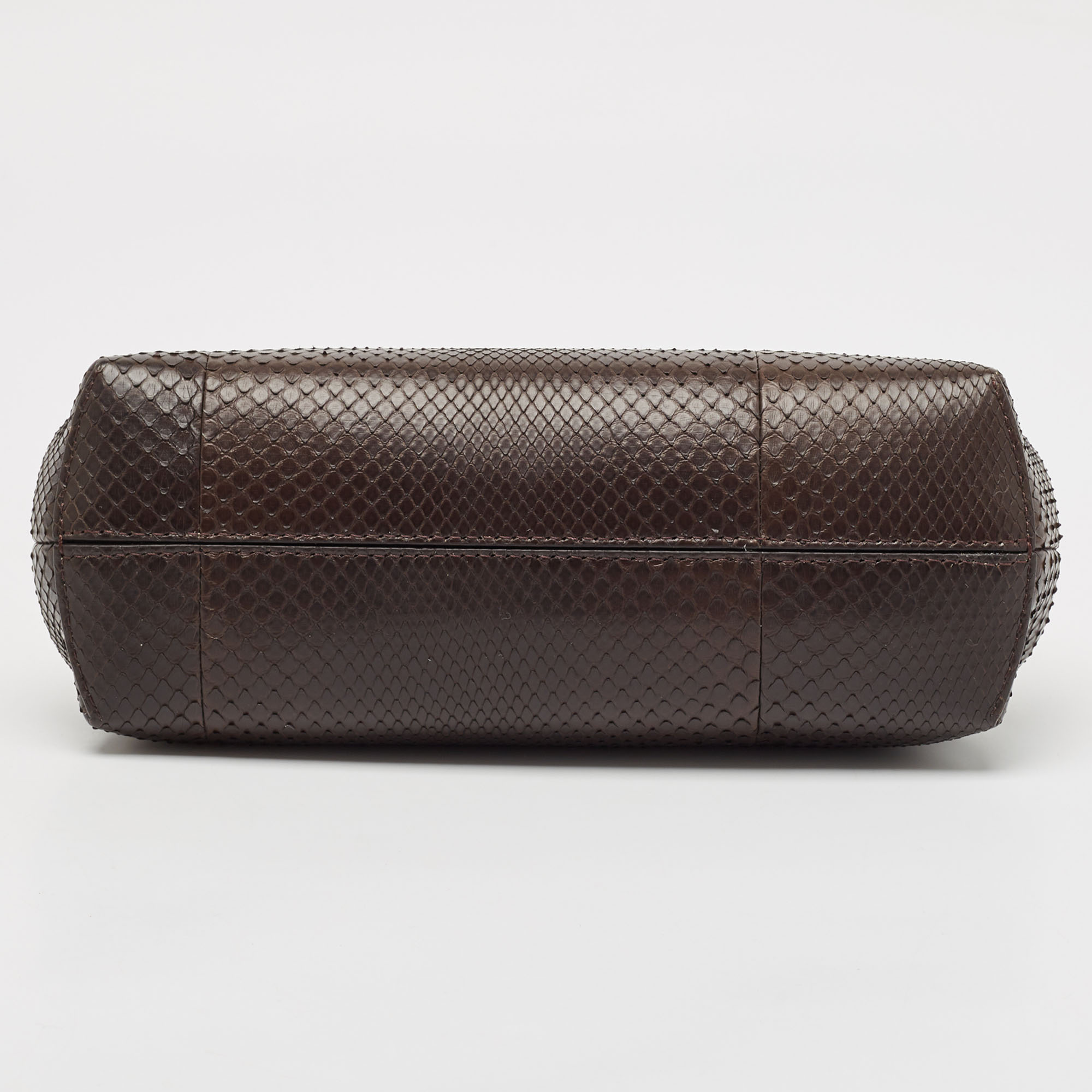 Fendi Brown Python Small Fendi First Clutch 