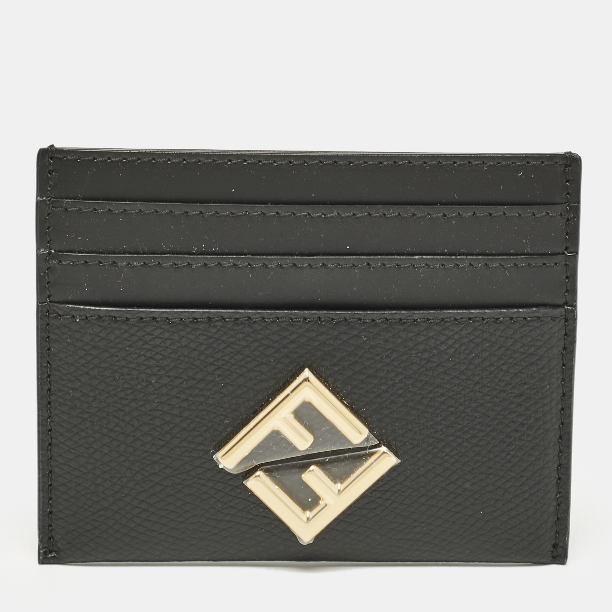 

Fendi Black Leather FF Card Holder