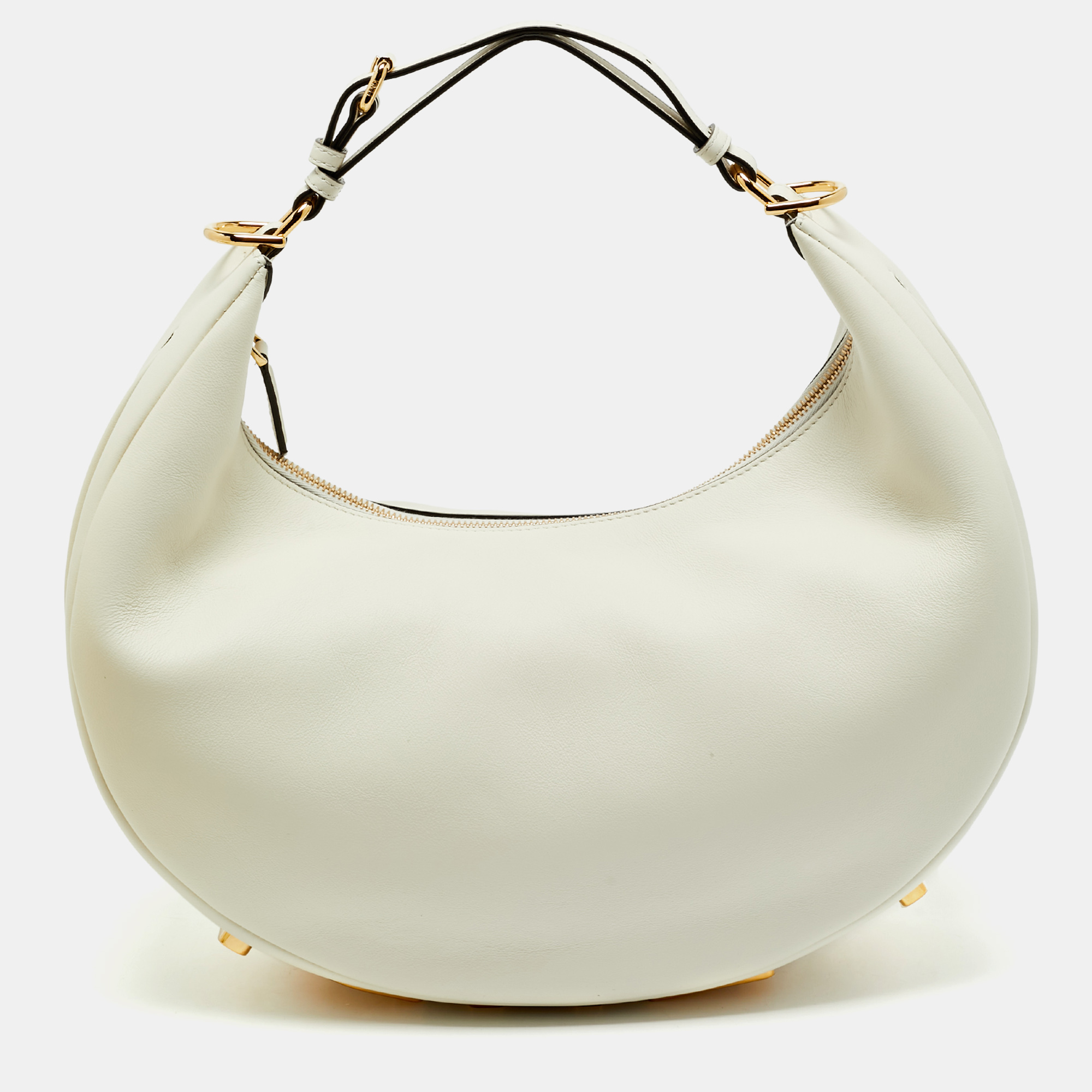

Fendi White Leather Medium Fendigraphy Hobo