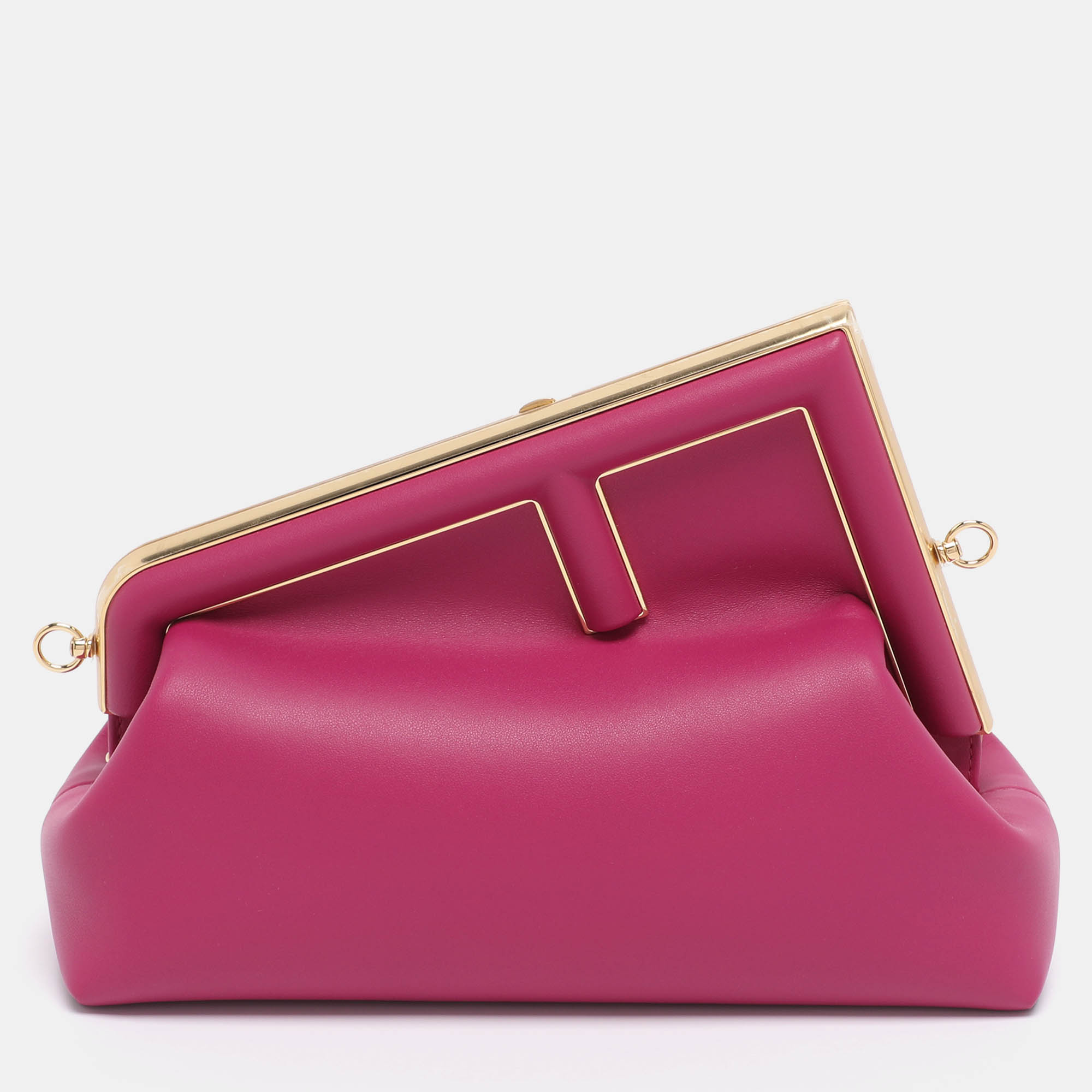 Pre-owned Fendi First Midi Shoulder Bag In Burgundy
