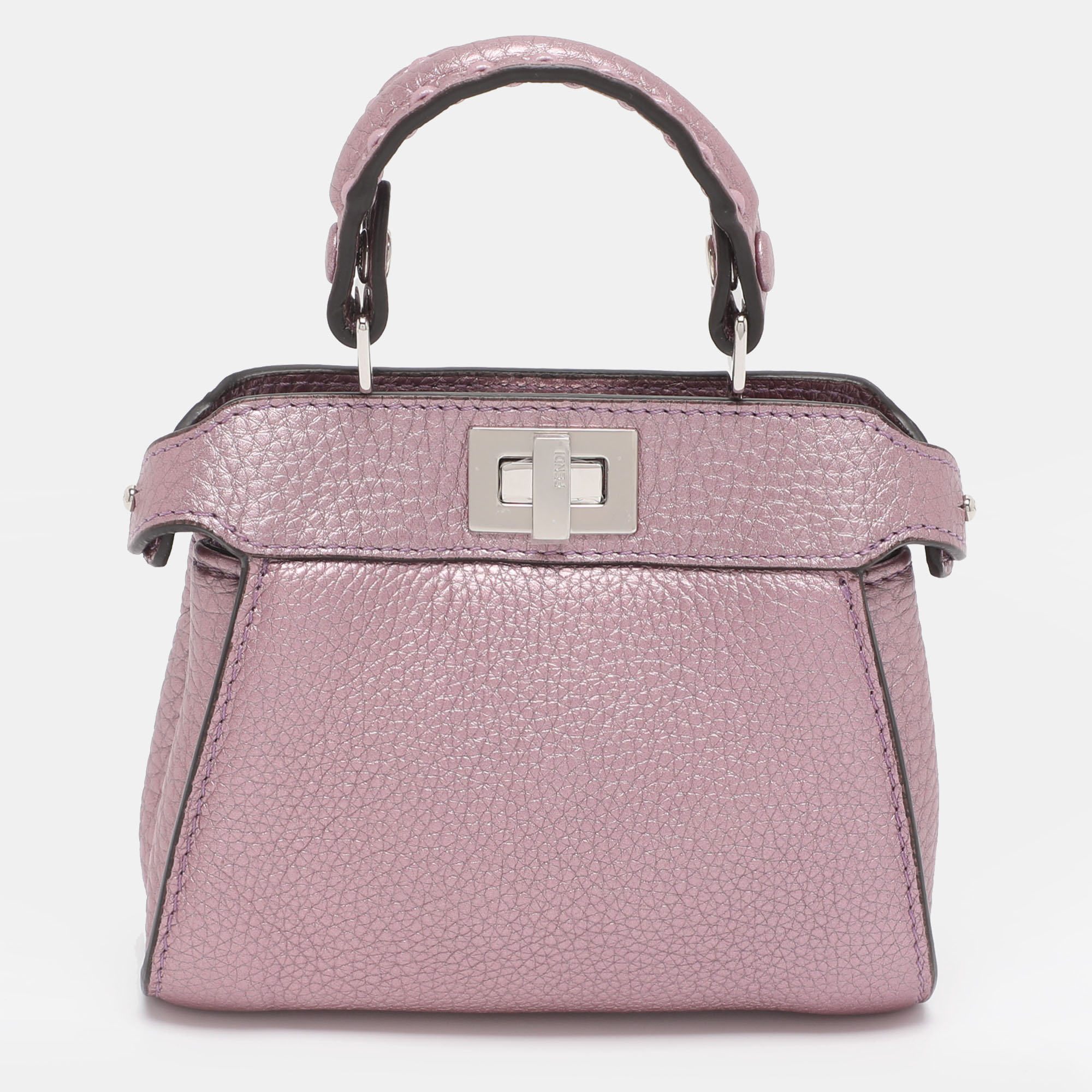 

Fendi Purple Leather Nano Peekaboo Crossbody Bag
