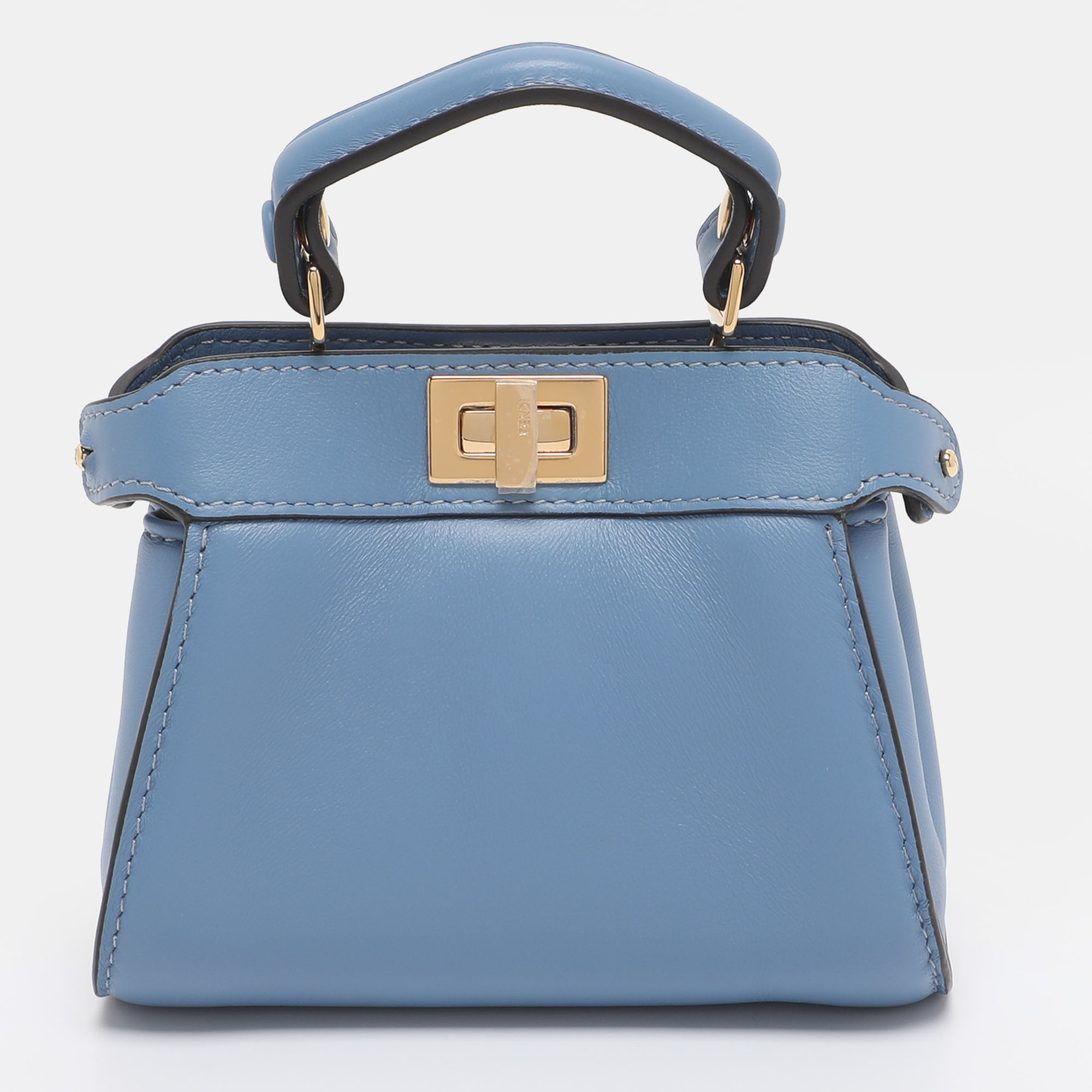 

Fendi Blue Leather Nano Peekaboo Crossbody Bag