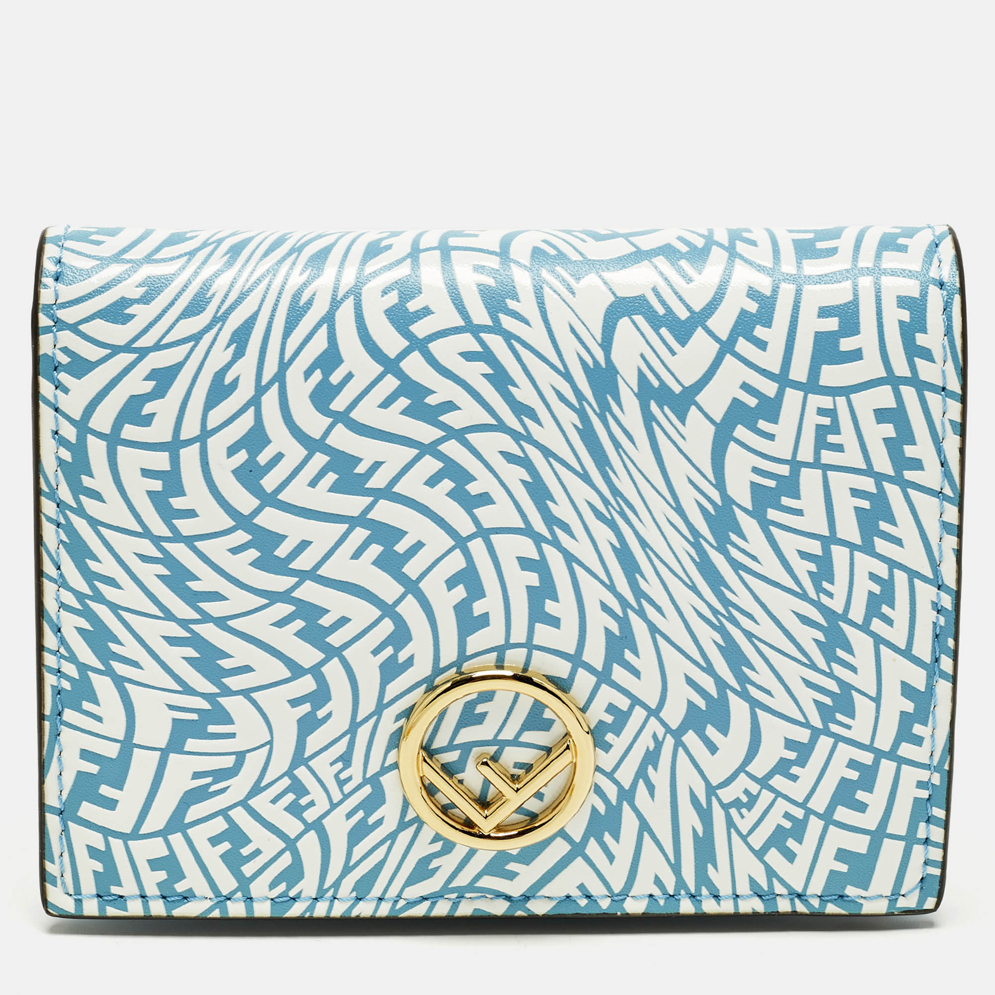 

Fendi F is Fendi Blue/White Vertigo Leather Bifold Wallet