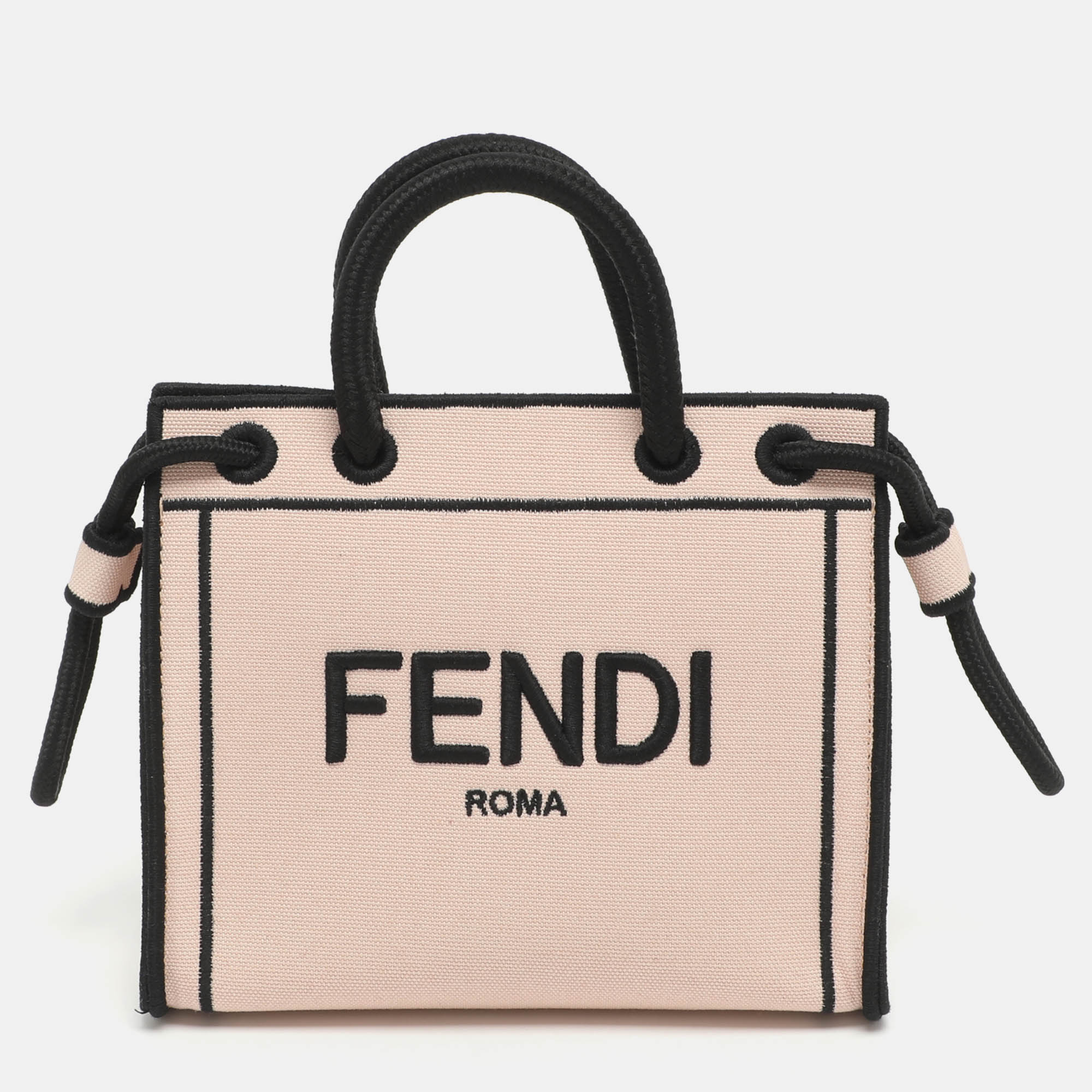 

Fendi Mini Pink Canvas Shopping Tote