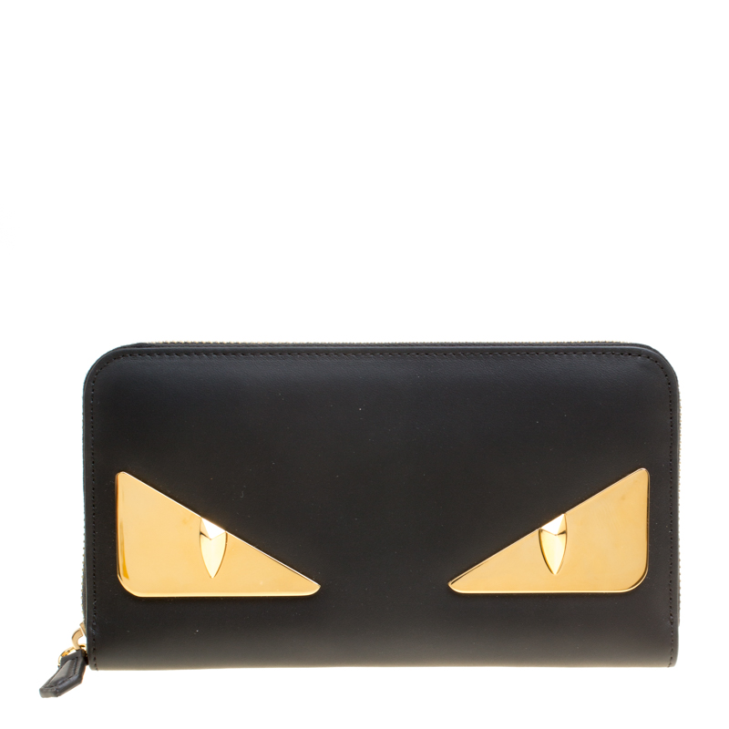 Fendi Monsters Motif Leather Continental Wallet