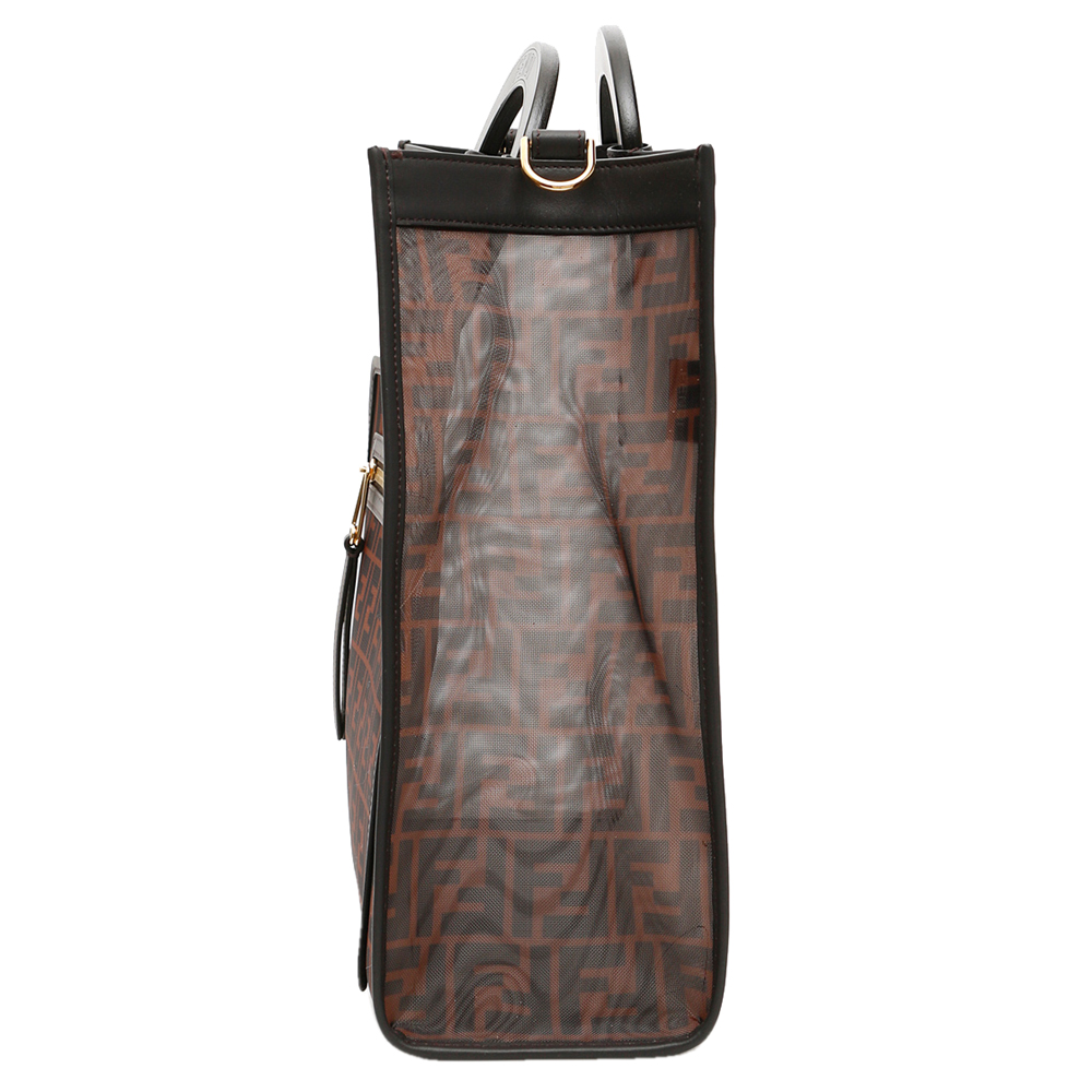 

Fendi Brown Mesh Medium Runaway Tote Bag