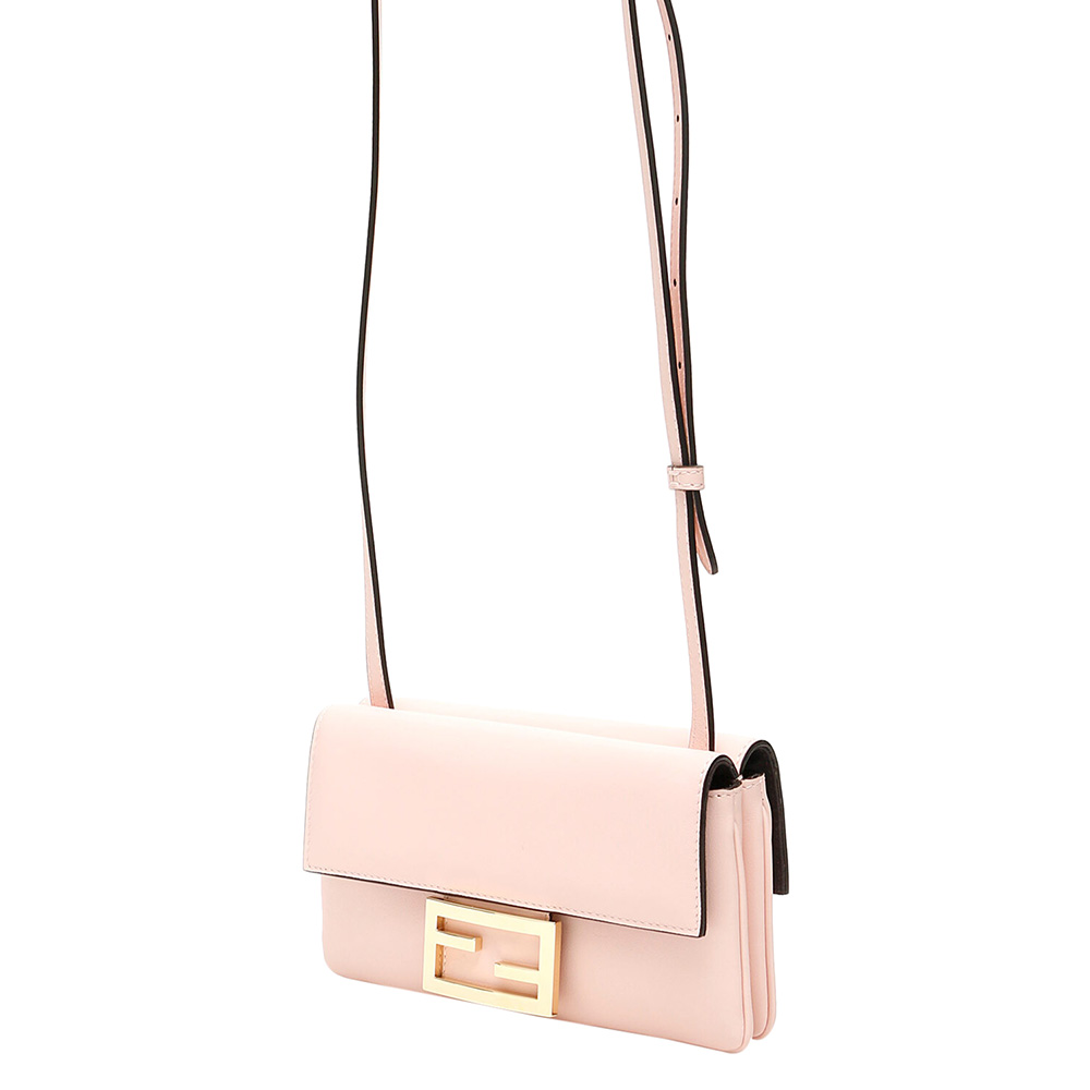 

Fendi Pink Leather Baguette Duo Bag