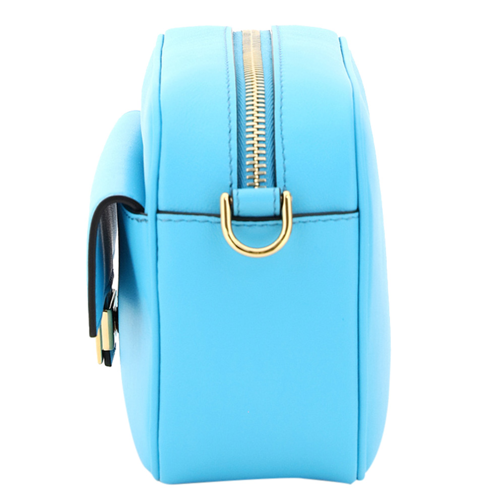 

Fendi Blue Leather Baguette Camera Bag