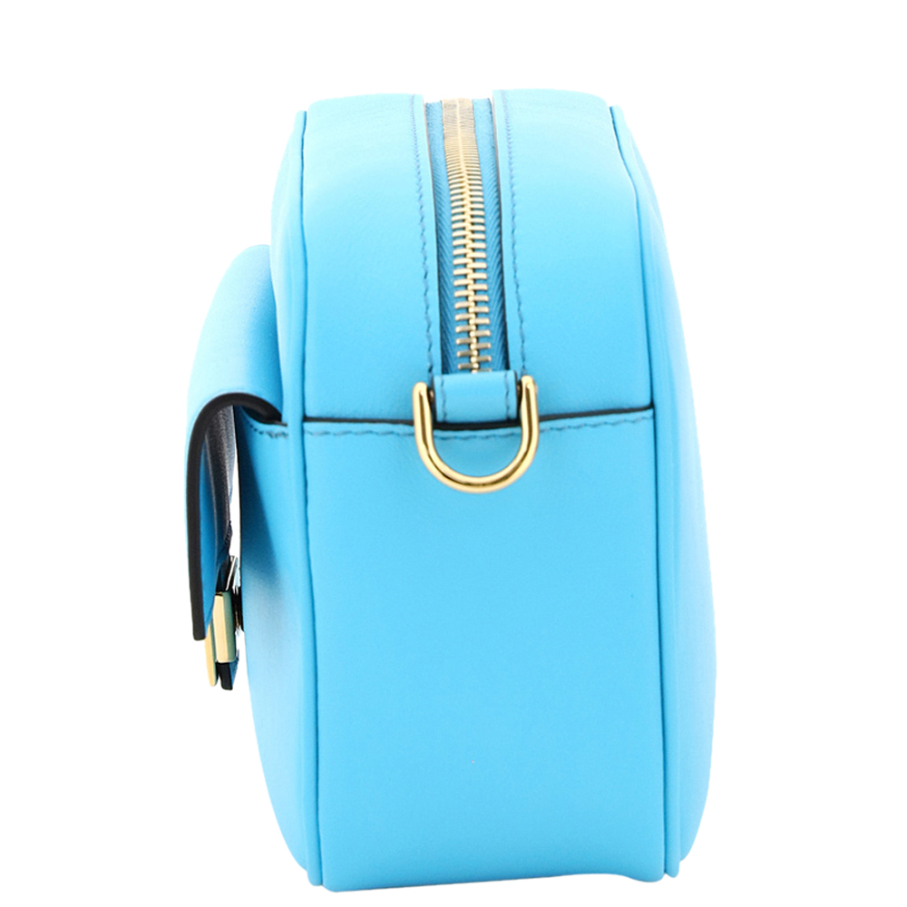 

Fendi Blue Leather Baguette Camera Bag