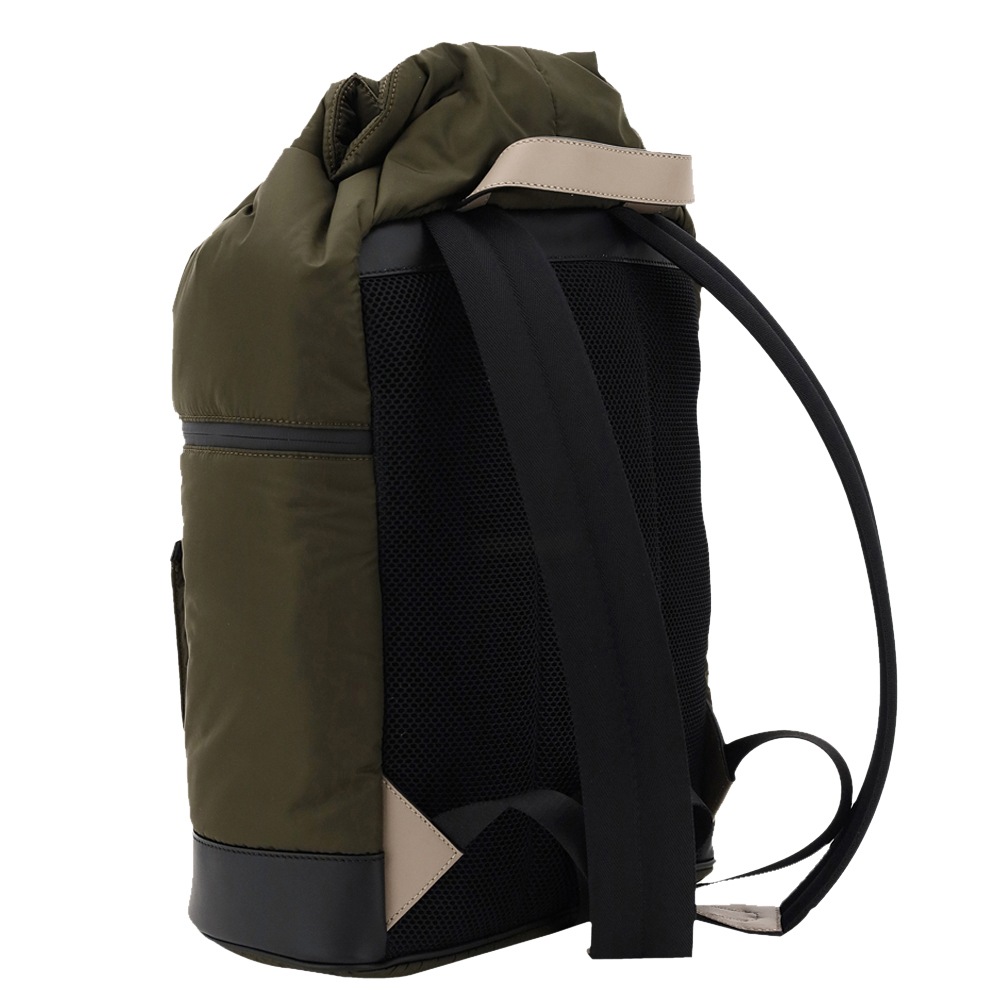 

Fendi Green Nylon Drawstring Backpack Bag, Black