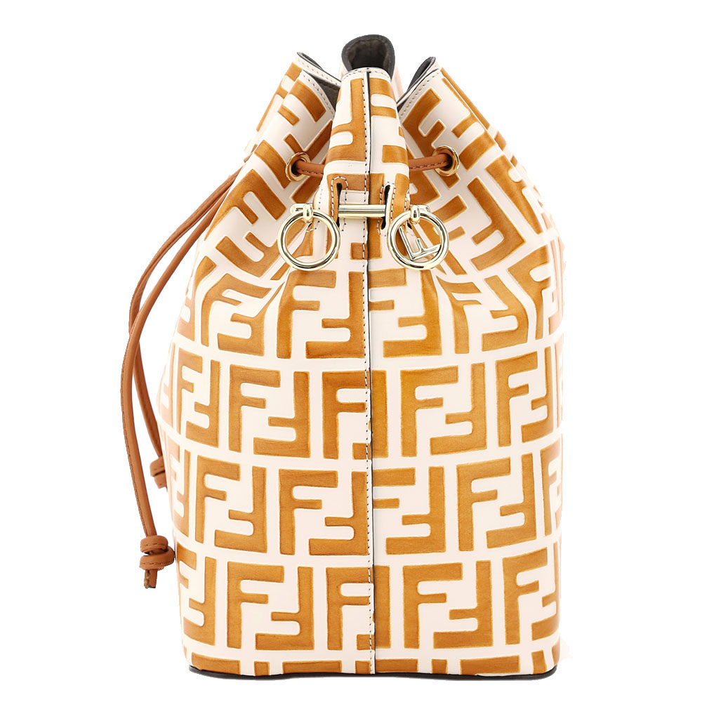 

Fendi Brown/White Leather Mon Tresor Bag