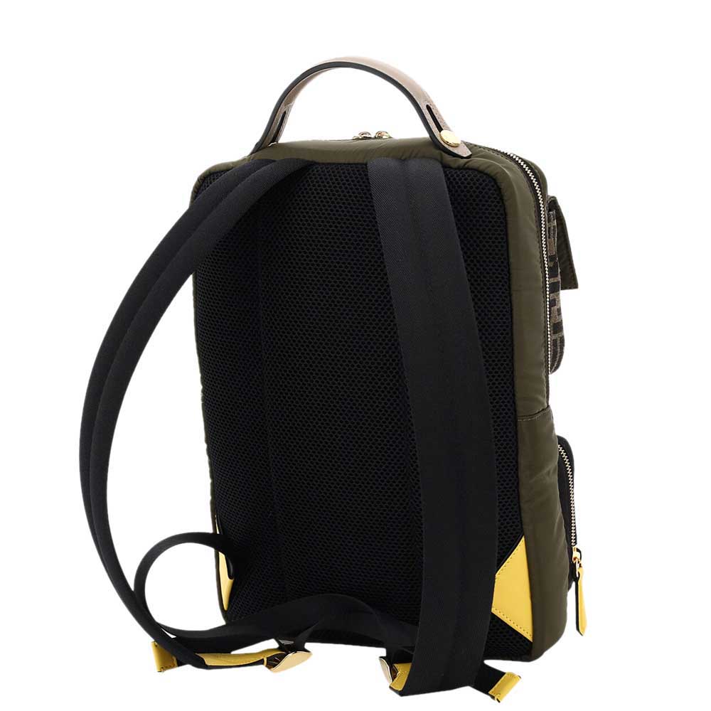 

Fendi Navy Green/Multicolor Nylon Baguette Pocket Backpack