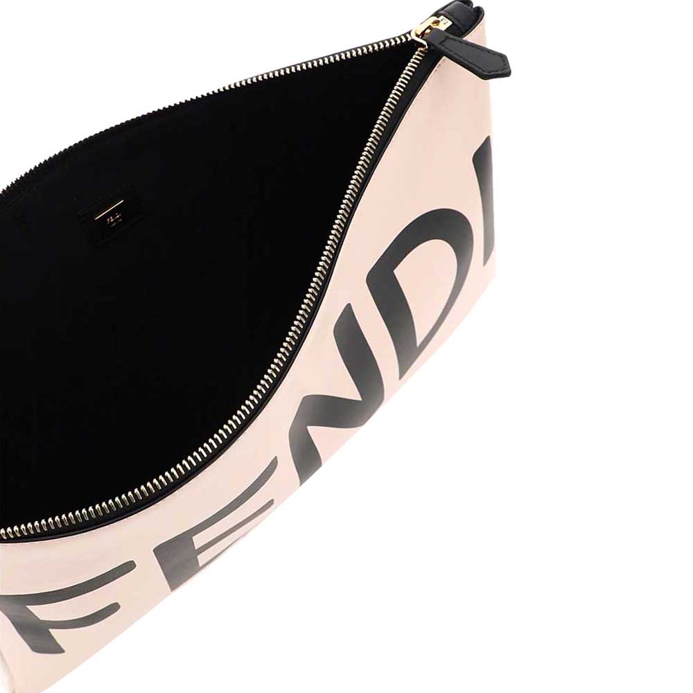 

Fendi Cream Leather Roma Clutch, Pink