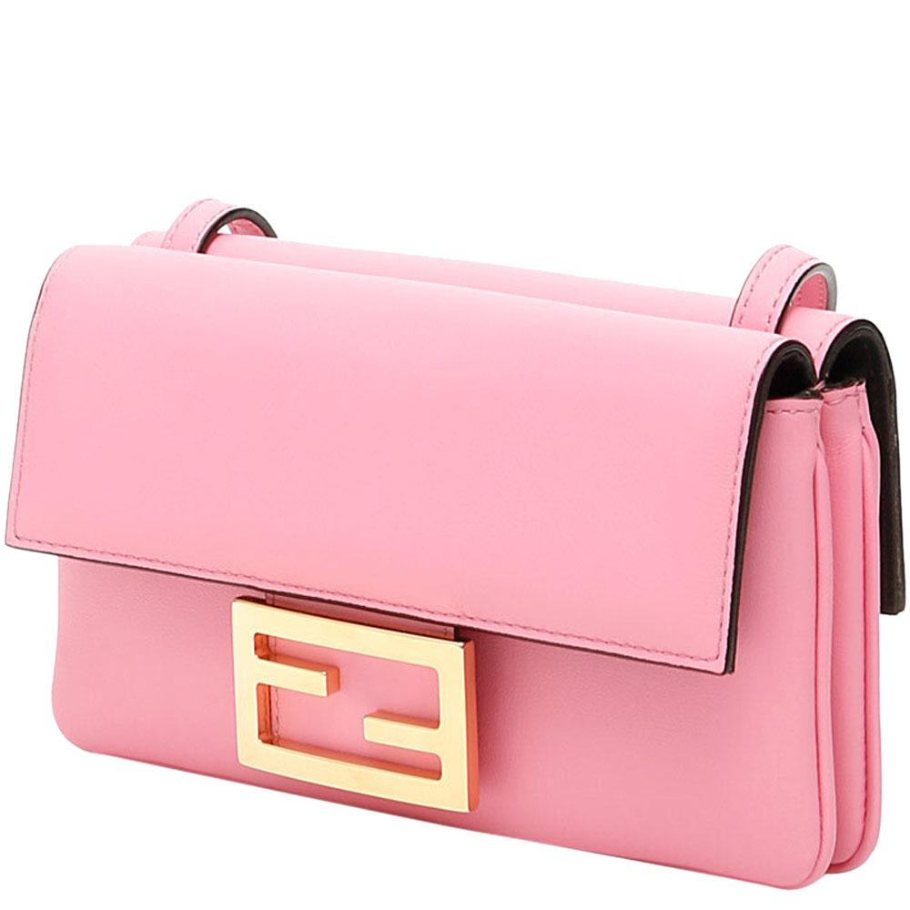 

Fendi Pink Leather Duo Baguette Bag