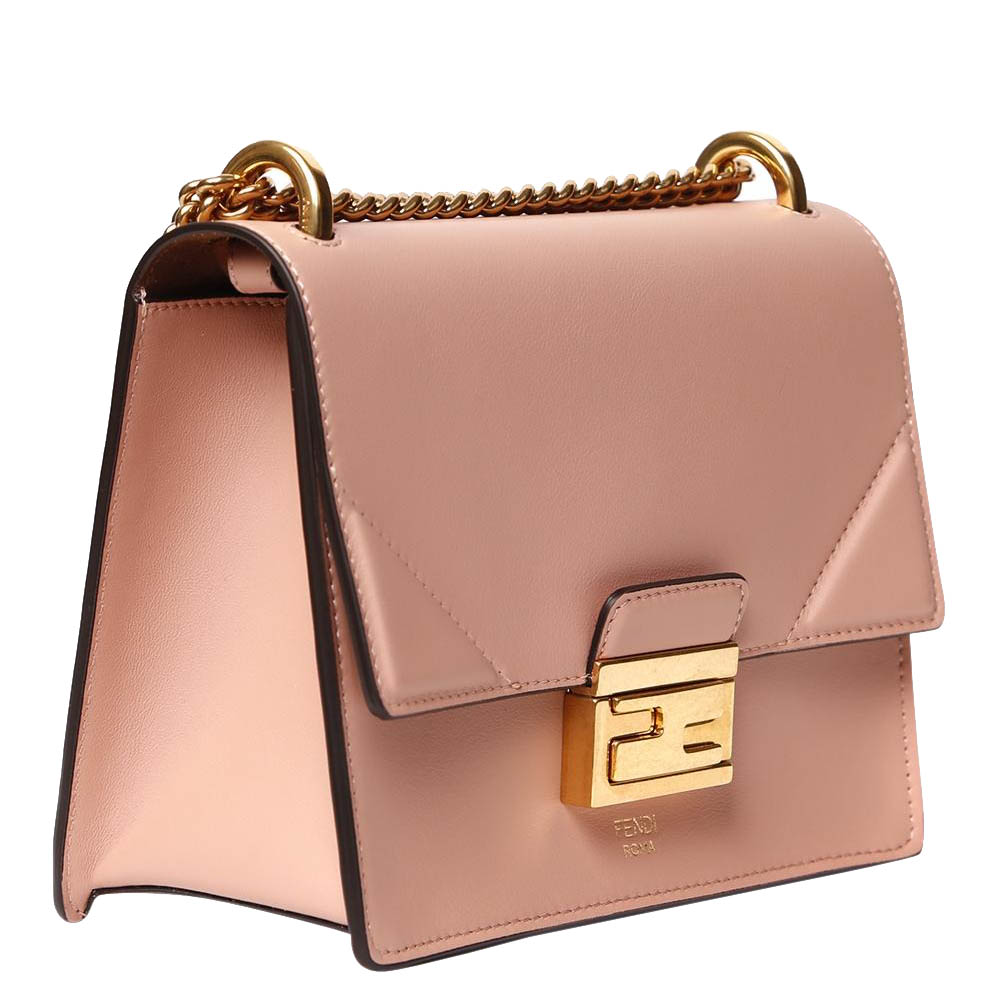 

Fendi Pink Leather Kan U Mini Bag