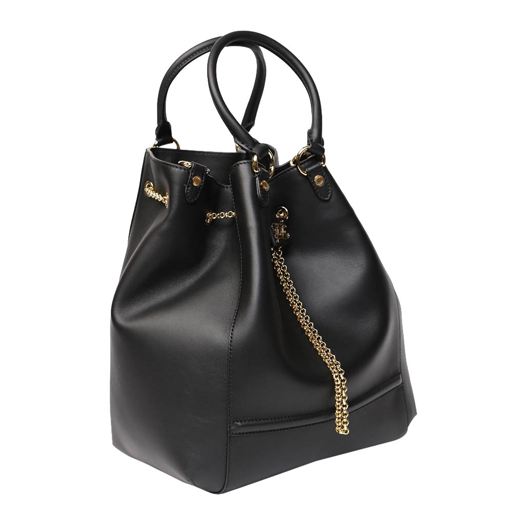 

Fendi Black Leather Karligraphy drawstring Bucket Bag