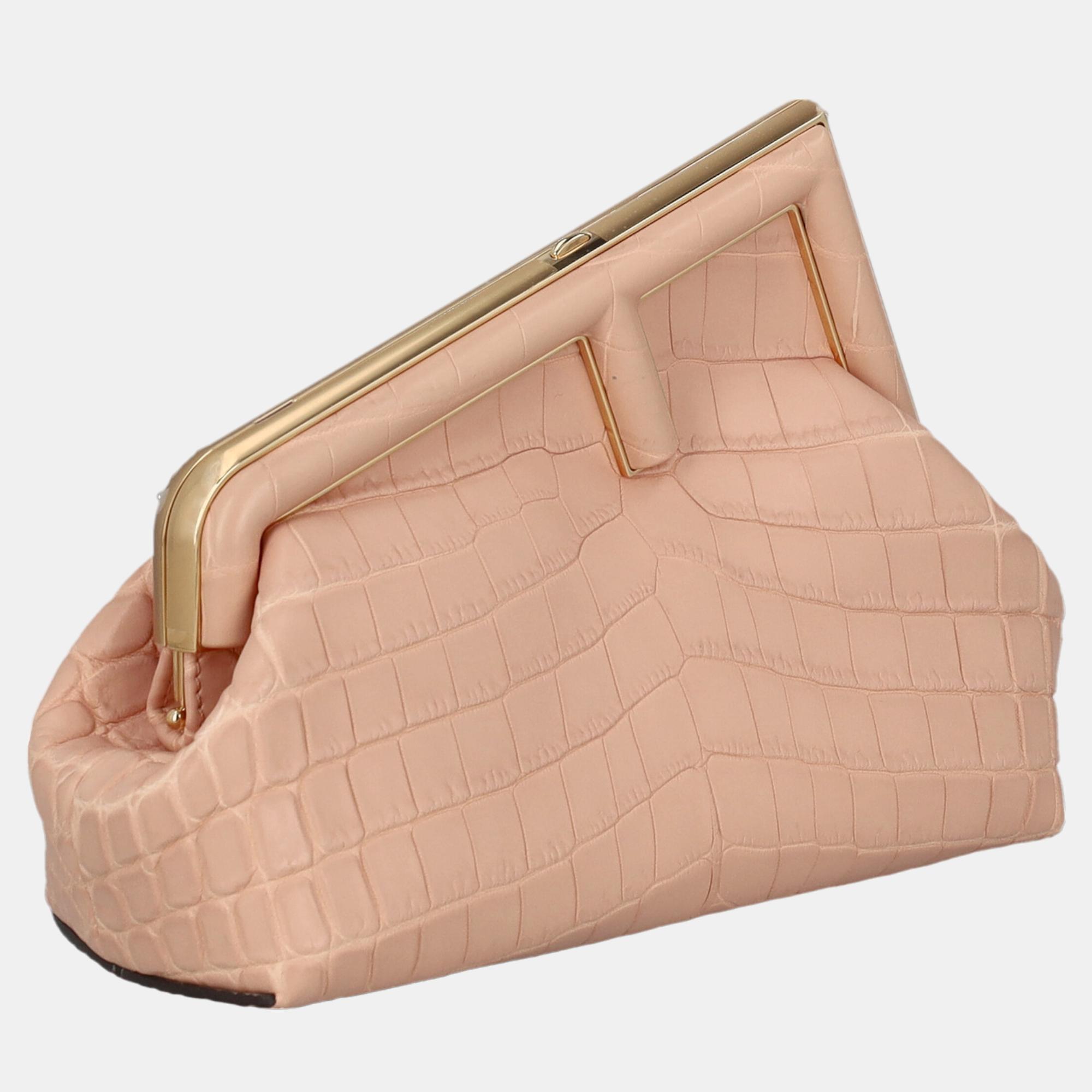 

Fendi First Women's Leather Clutch Bag - Pink