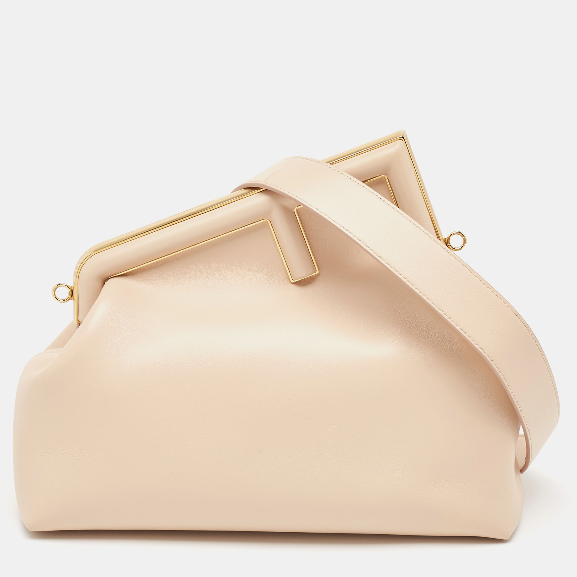 

Fendi Poudre Leather  First Shoulder Bag, Pink