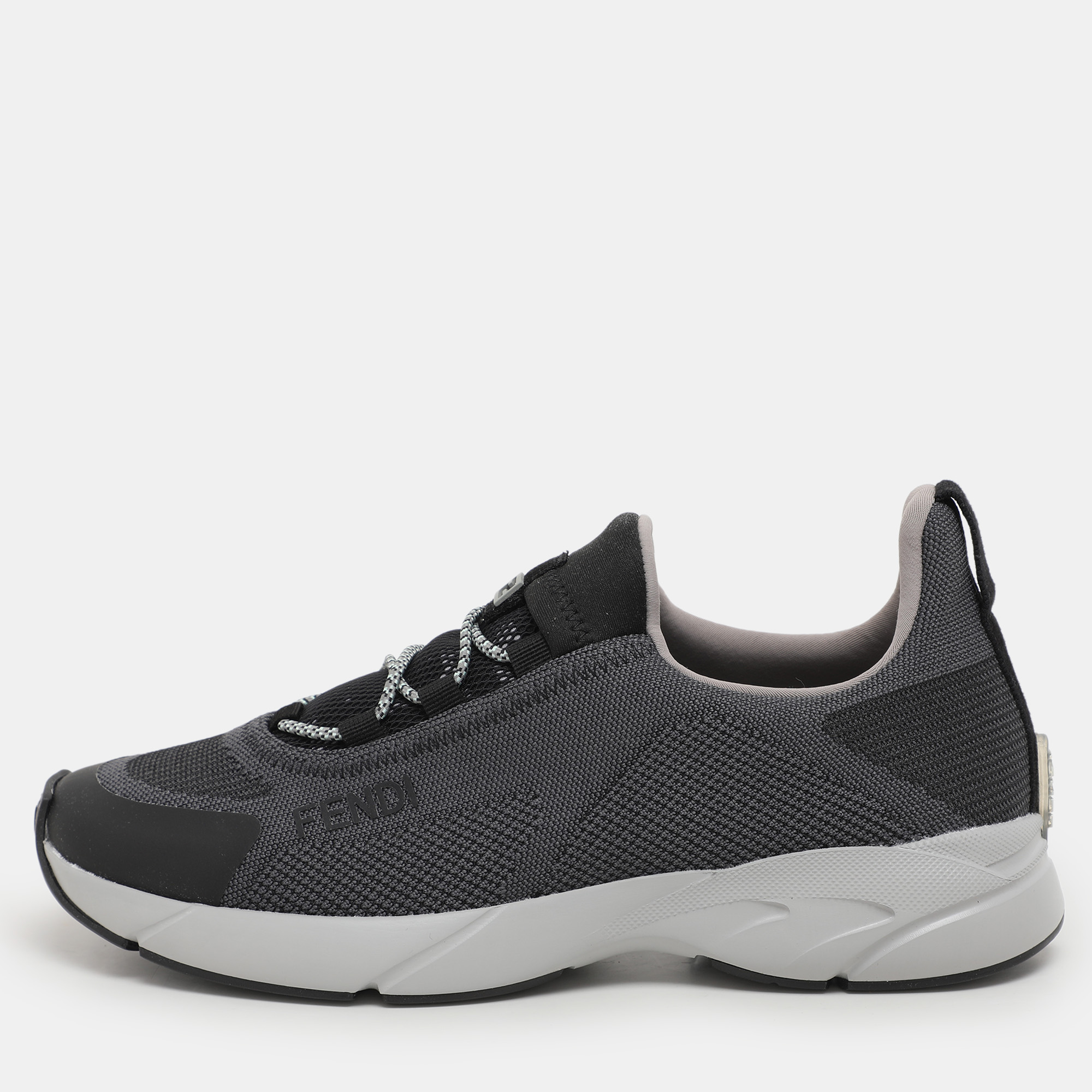 

Fendi Grey Knit Fabric Faster Low Top Sneakers Size