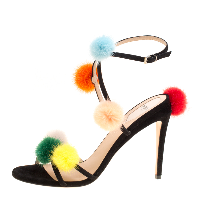 fendi fur sandal heels