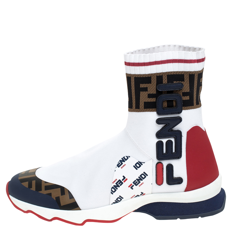 

Fendi Multicolor Stretch Fabric Slip On Sneakers Size